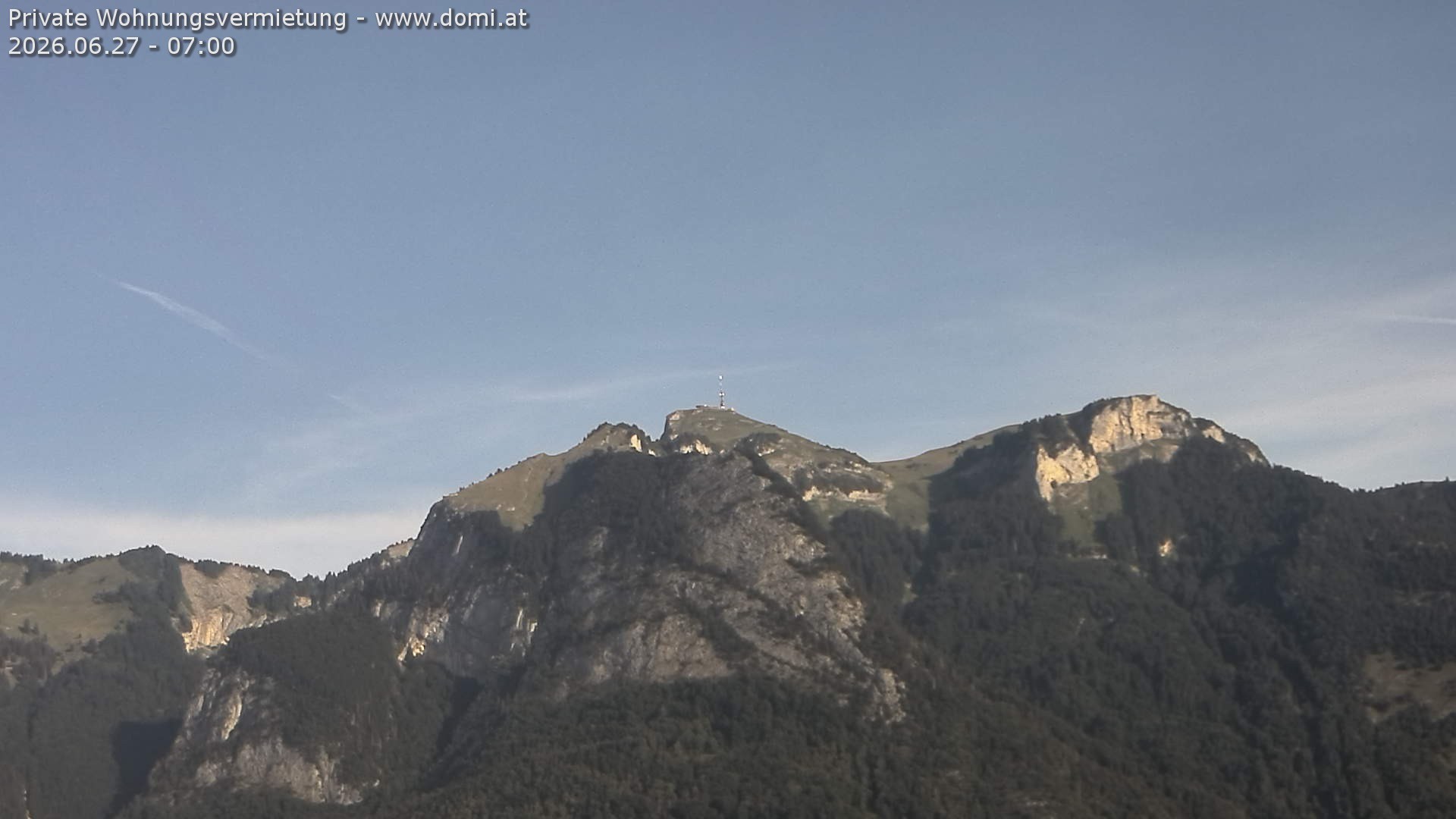 Archived image Webcam View of the Hoher Kasten from Bangs, Feldkirch