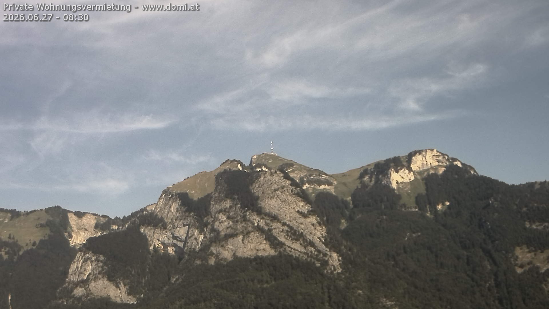 Archived image Webcam View of the Hoher Kasten from Bangs, Feldkirch