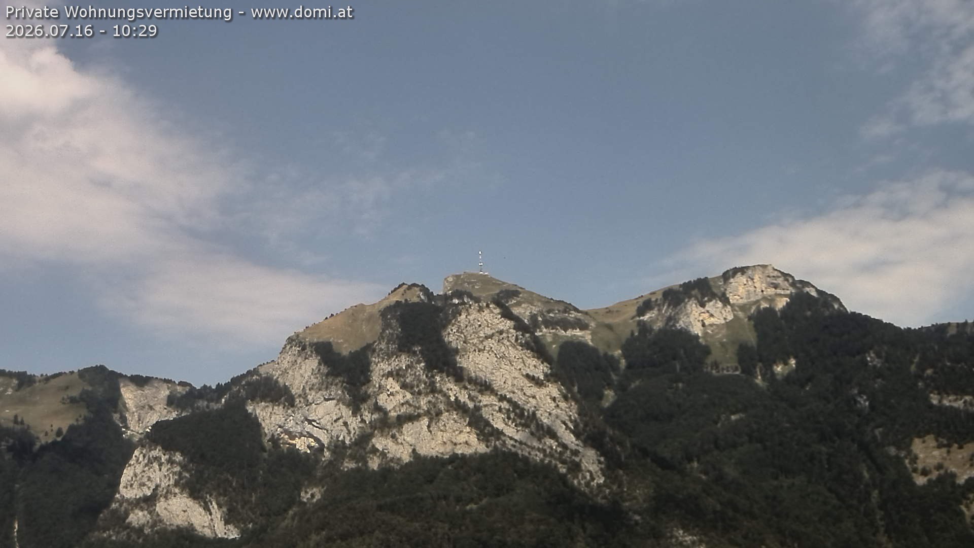 Archived image Webcam View of the Hoher Kasten from Bangs, Feldkirch
