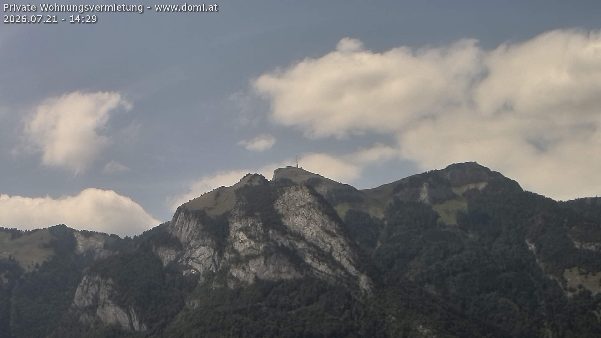 Archived image Webcam View of the Hoher Kasten from Bangs, Feldkirch