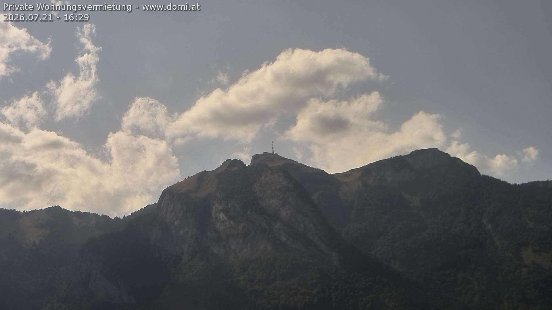 Archived image Webcam View of the Hoher Kasten from Bangs, Feldkirch