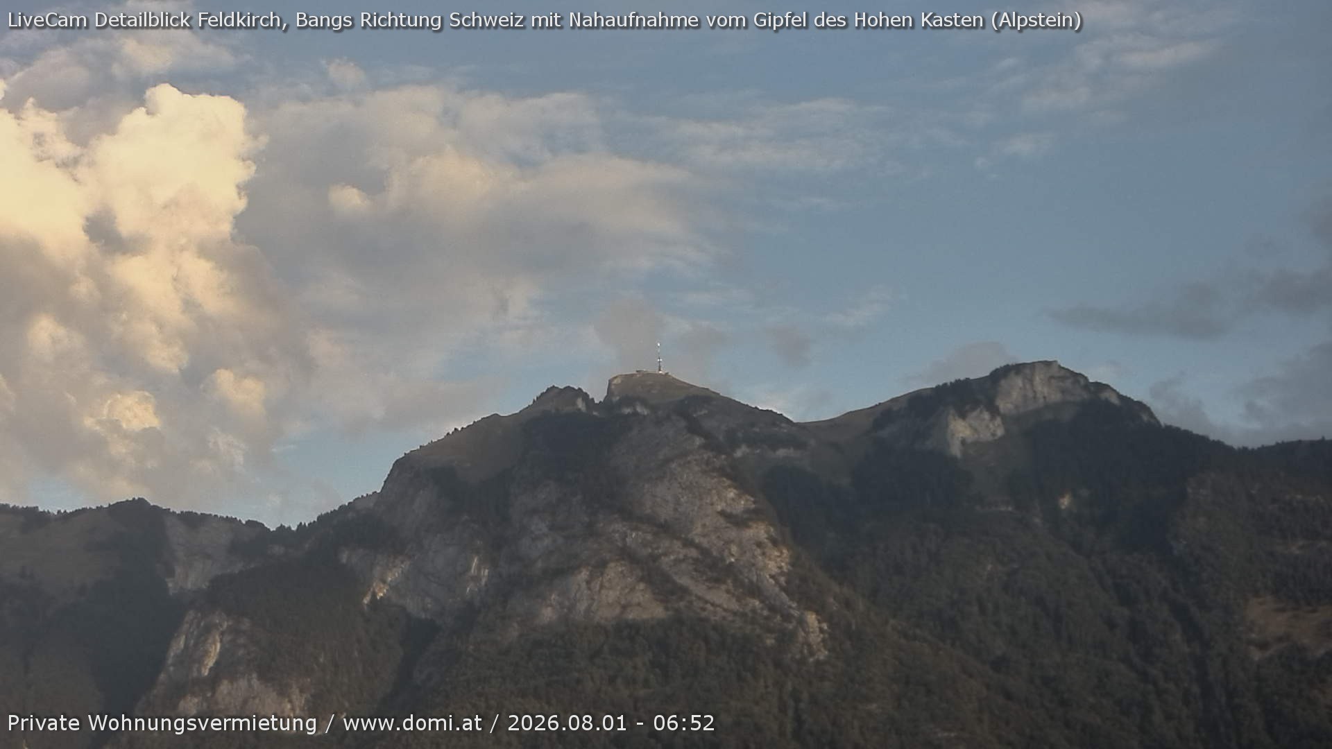 Archiv Foto Webcam Blick von Bangs, Feldkirch auf den Hohen Kasten