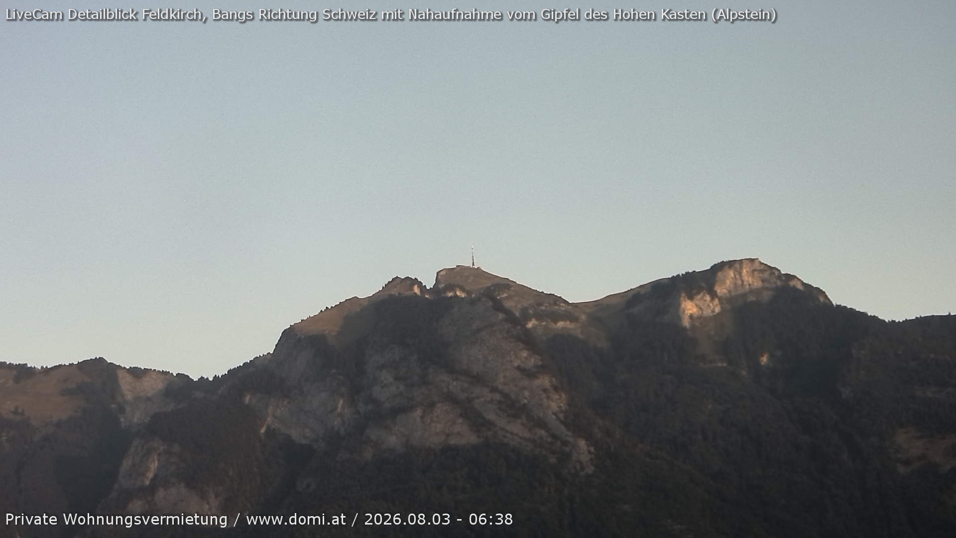Archiv Foto Webcam Blick von Bangs, Feldkirch auf den Hohen Kasten