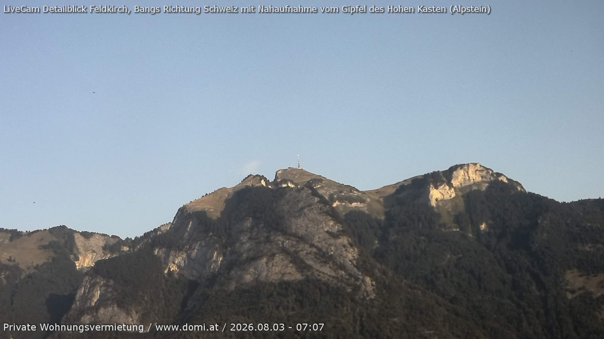 Archiv Foto Webcam Blick von Bangs, Feldkirch auf den Hohen Kasten