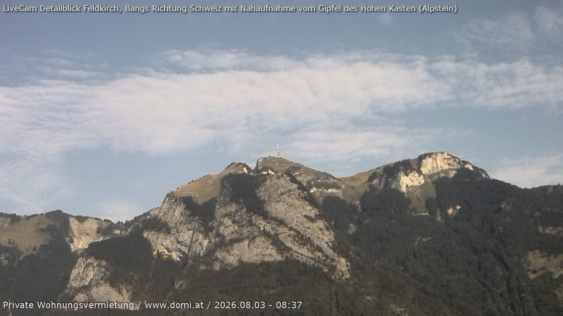 Archiv Foto Webcam Blick von Bangs, Feldkirch auf den Hohen Kasten