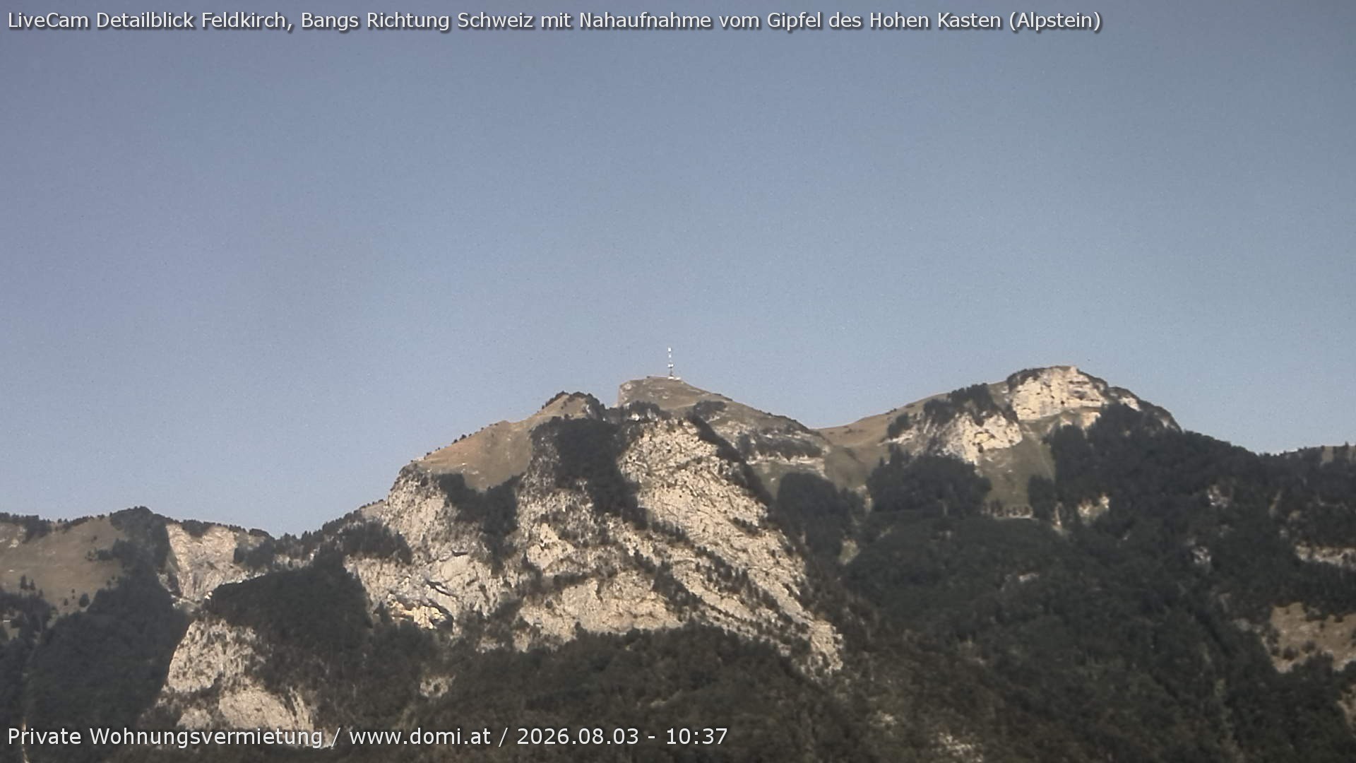 Archiv Foto Webcam Blick von Bangs, Feldkirch auf den Hohen Kasten