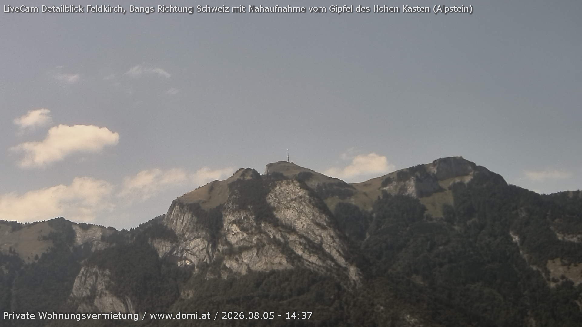 Archiv Foto Webcam Blick von Bangs, Feldkirch auf den Hohen Kasten