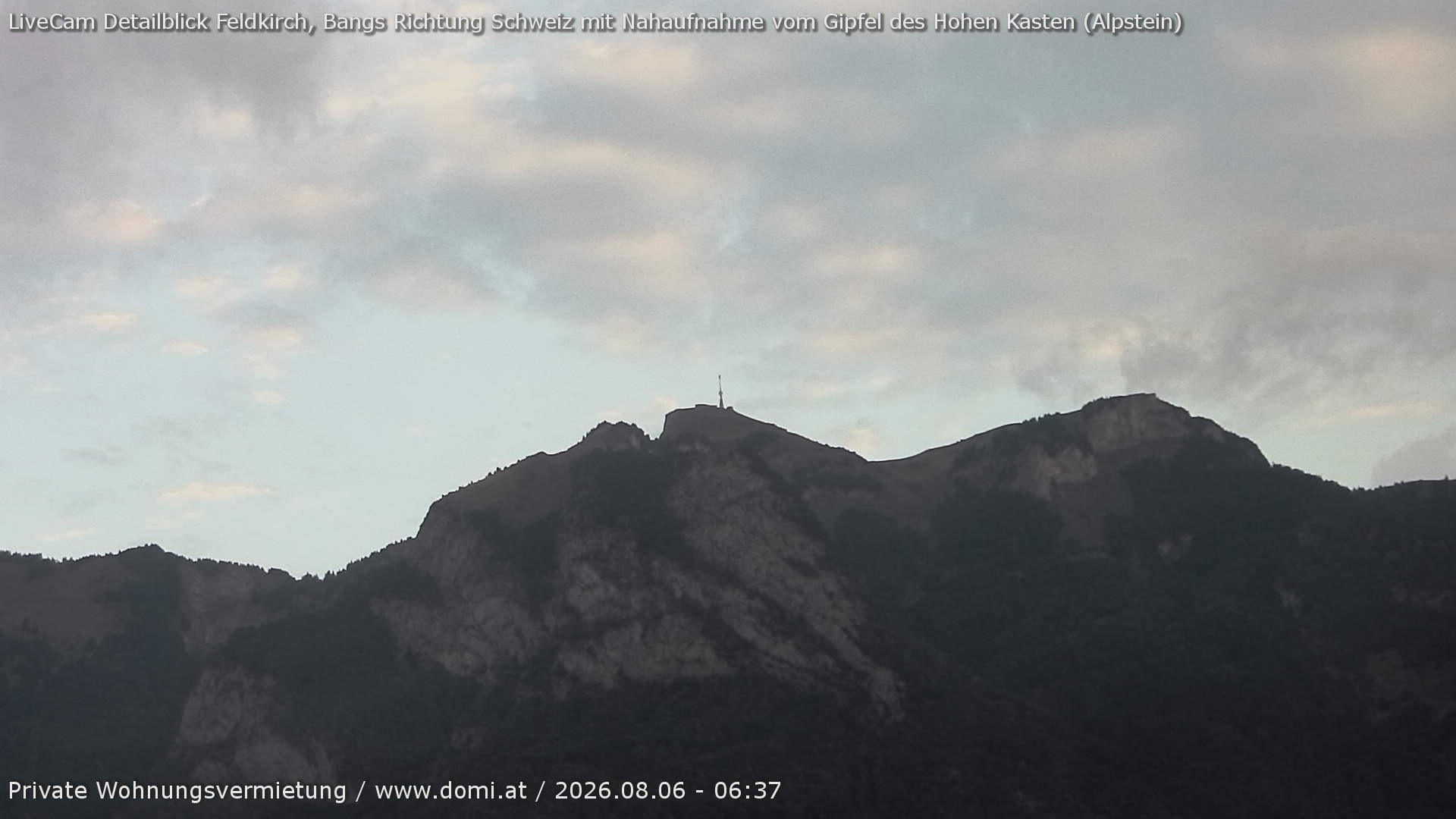 Archiv Foto Webcam Blick von Bangs, Feldkirch auf den Hohen Kasten