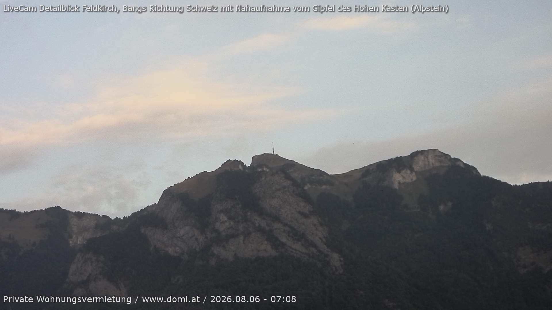 Archiv Foto Webcam Blick von Bangs, Feldkirch auf den Hohen Kasten