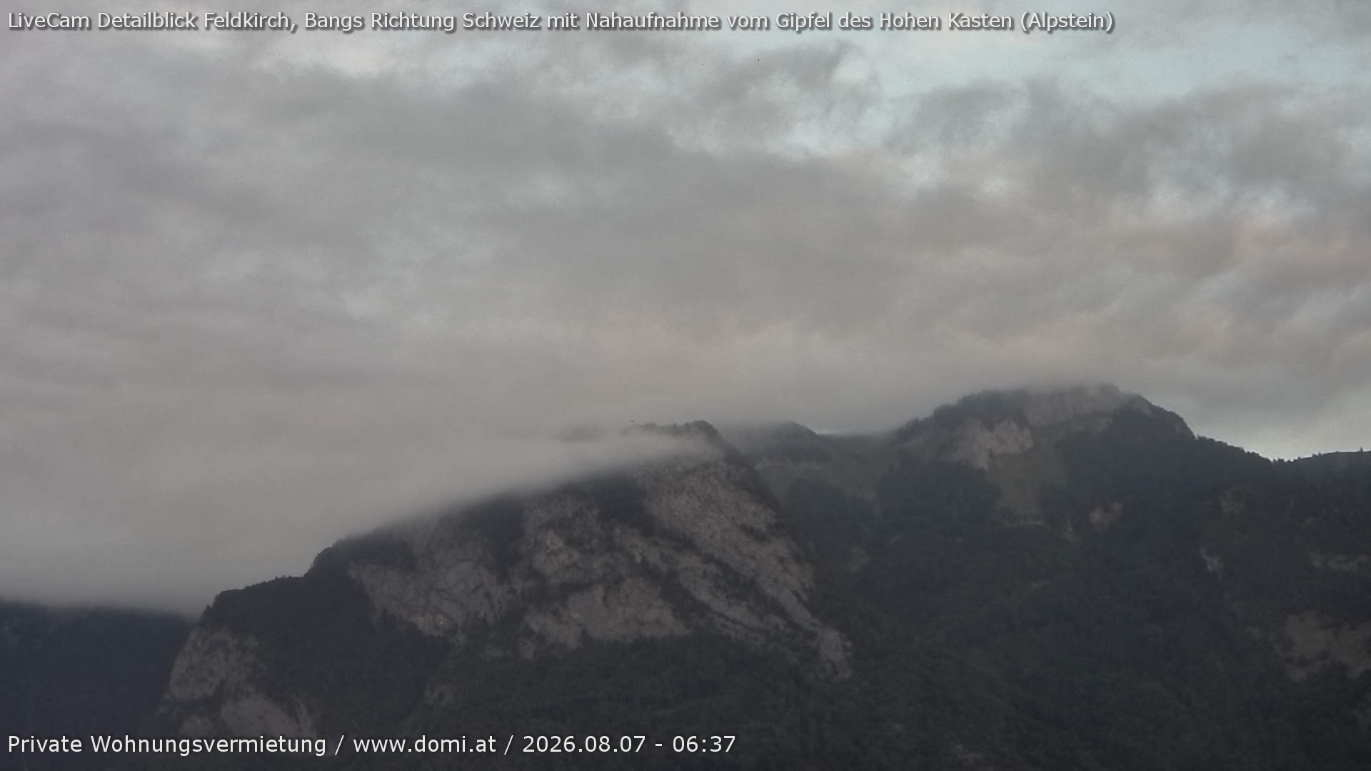 Archiv Foto Webcam Blick von Bangs, Feldkirch auf den Hohen Kasten