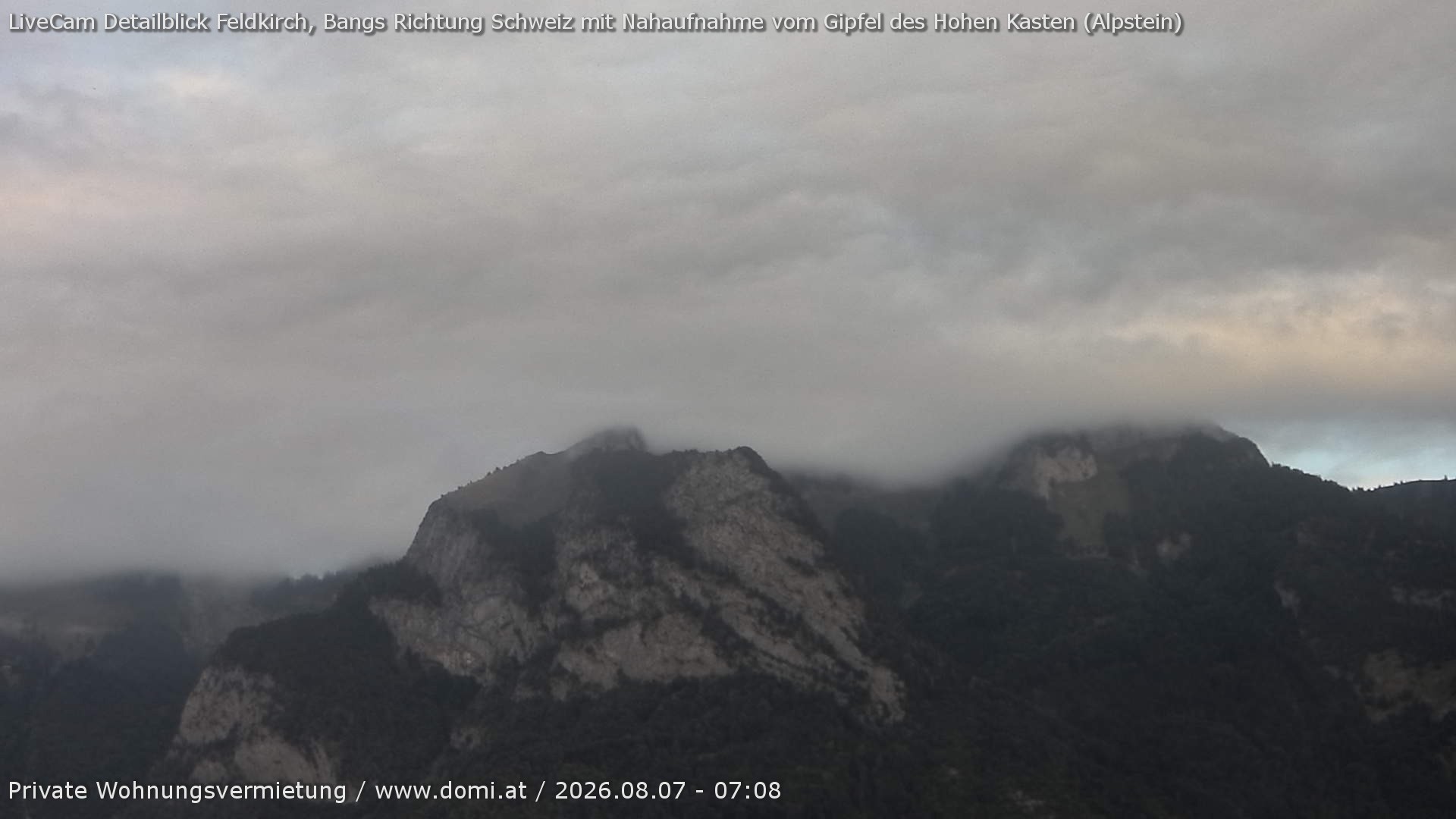 Archiv Foto Webcam Blick von Bangs, Feldkirch auf den Hohen Kasten