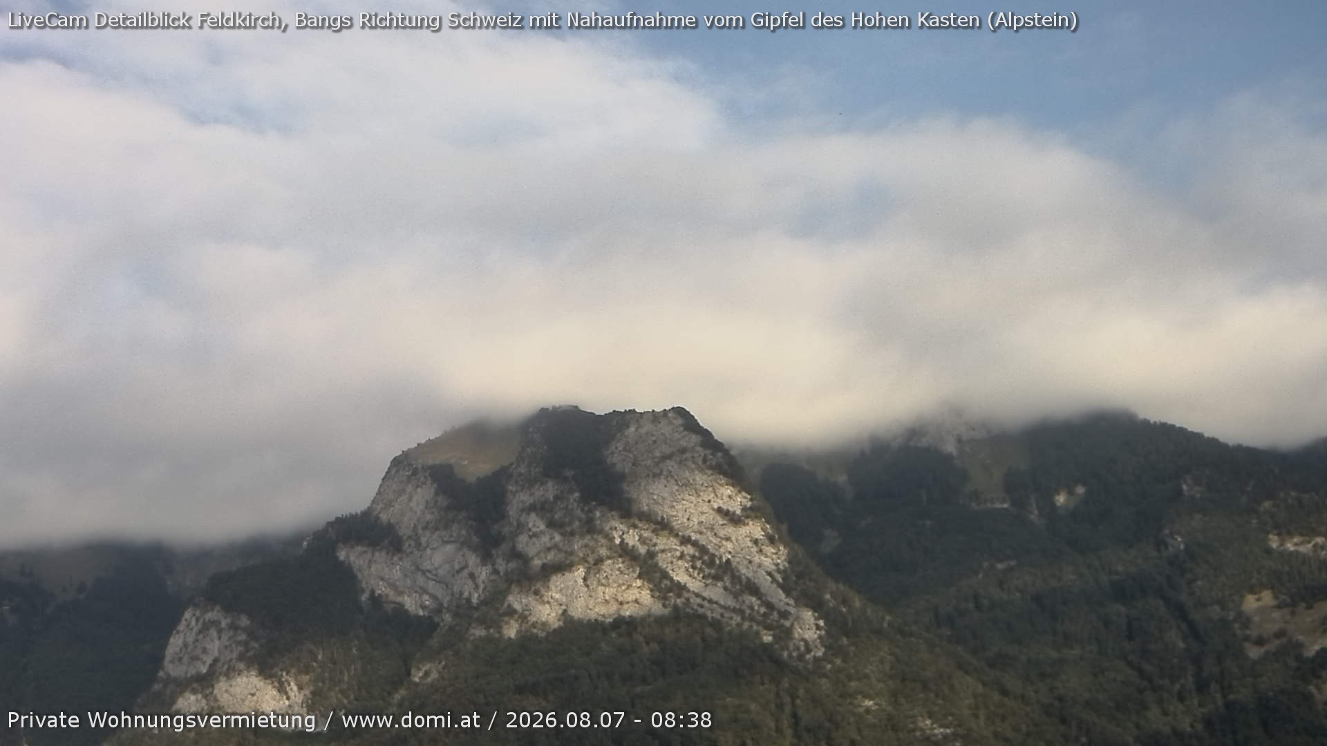 Archiv Foto Webcam Blick von Bangs, Feldkirch auf den Hohen Kasten