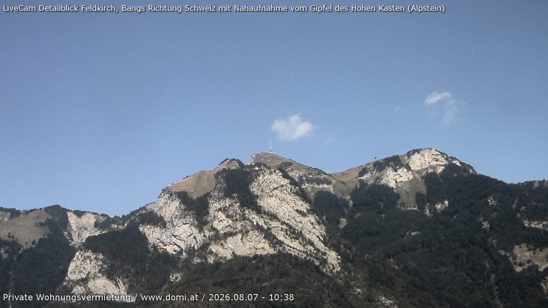 Archiv Foto Webcam Blick von Bangs, Feldkirch auf den Hohen Kasten