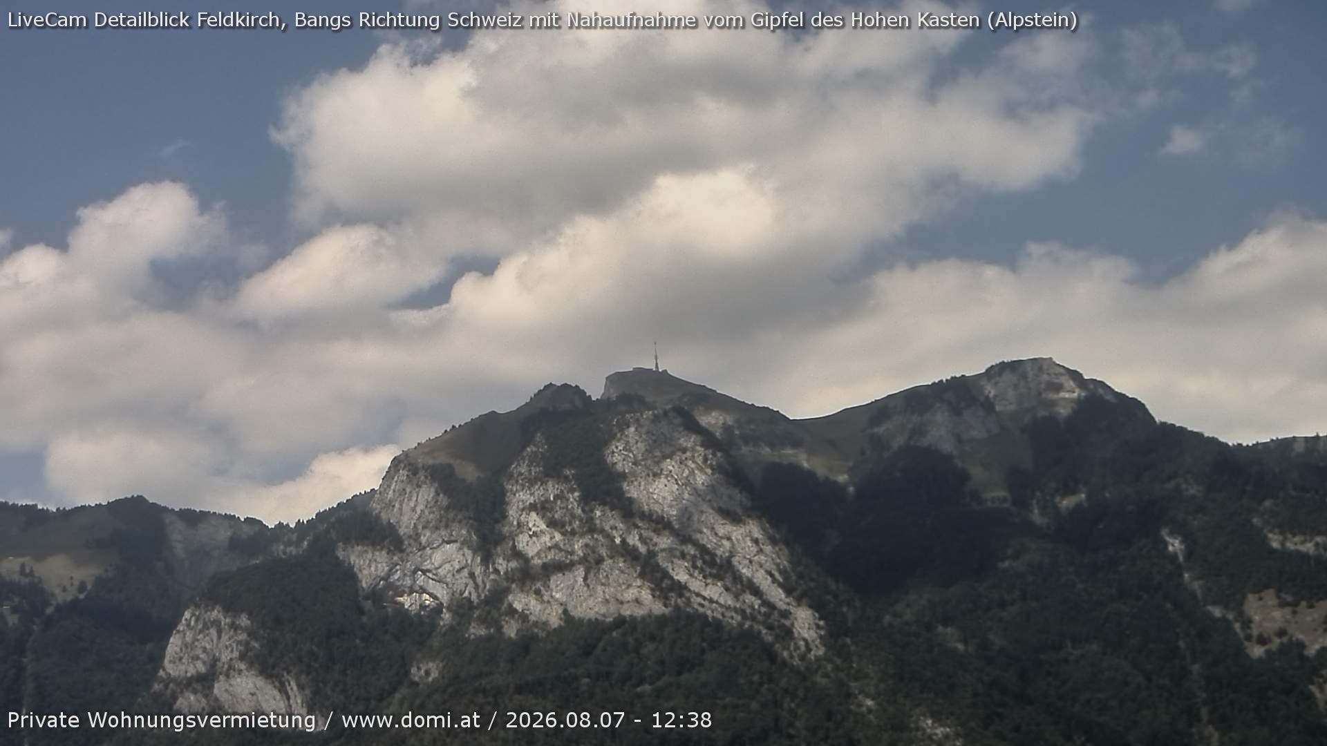 Archiv Foto Webcam Blick von Bangs, Feldkirch auf den Hohen Kasten