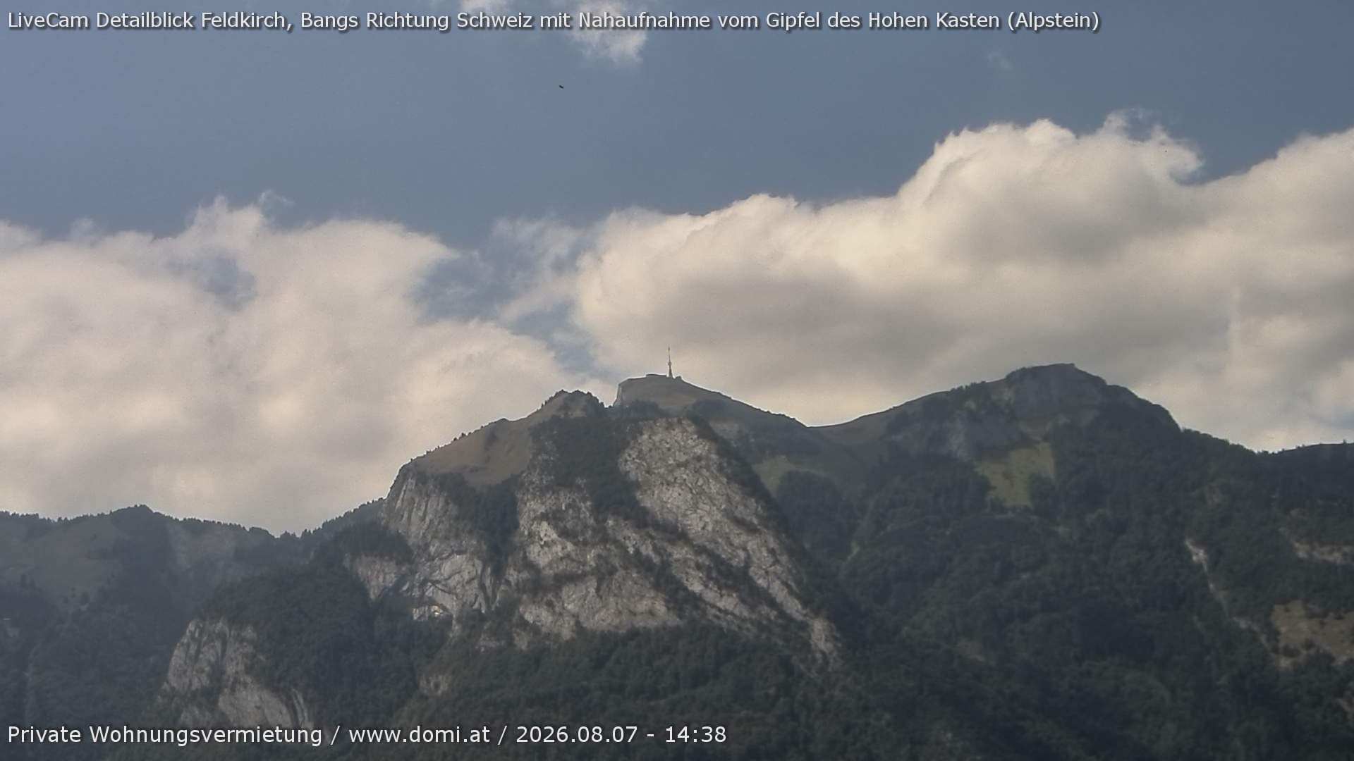 Archiv Foto Webcam Blick von Bangs, Feldkirch auf den Hohen Kasten