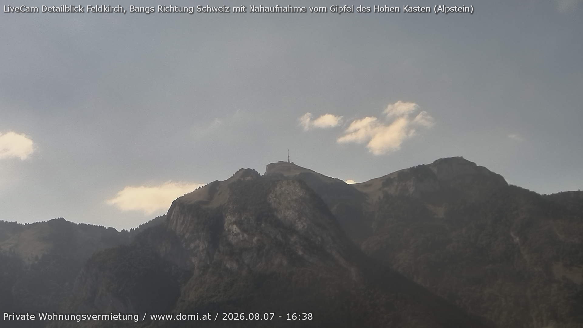 Archiv Foto Webcam Blick von Bangs, Feldkirch auf den Hohen Kasten