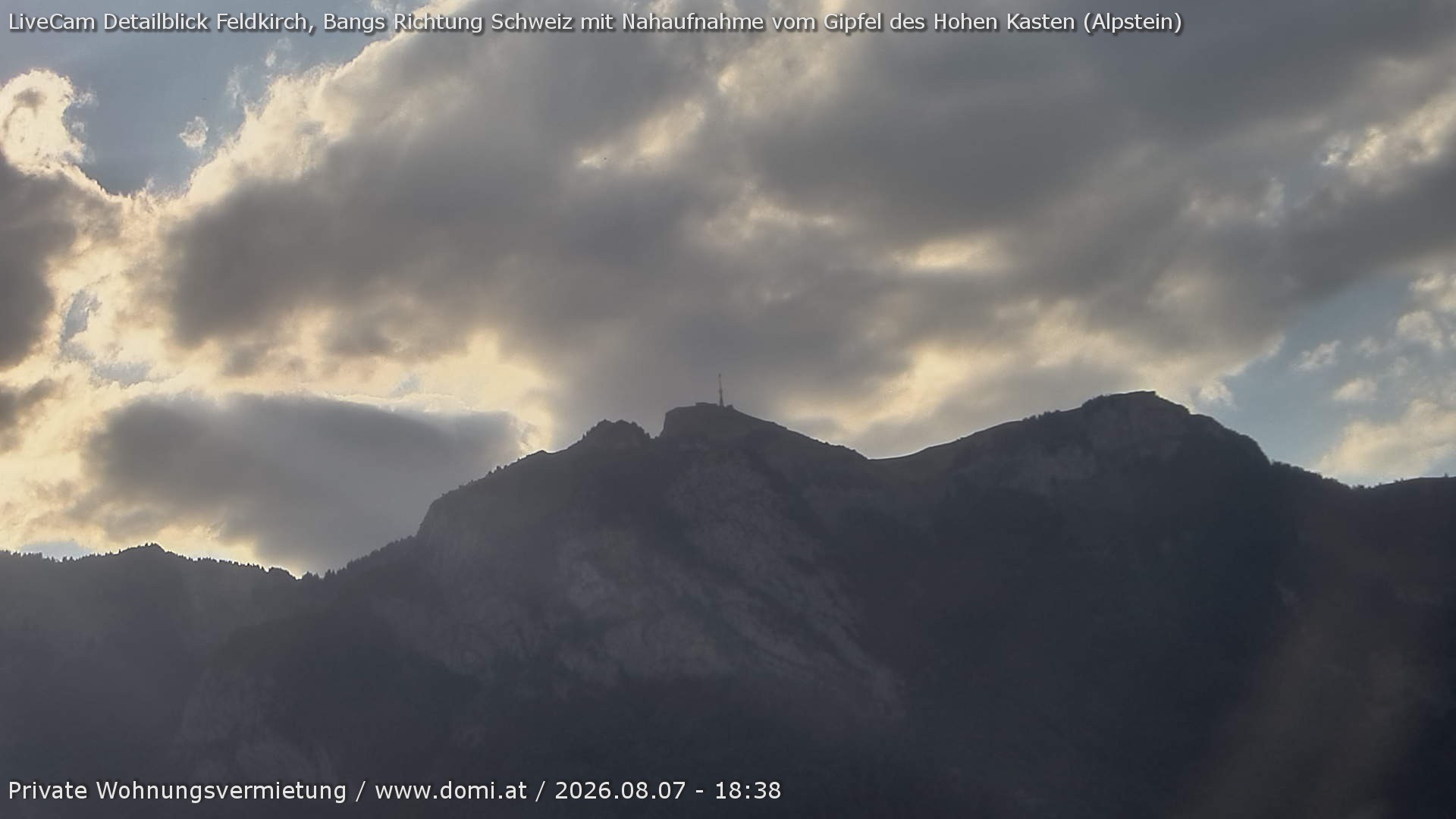 Archiv Foto Webcam Blick von Bangs, Feldkirch auf den Hohen Kasten