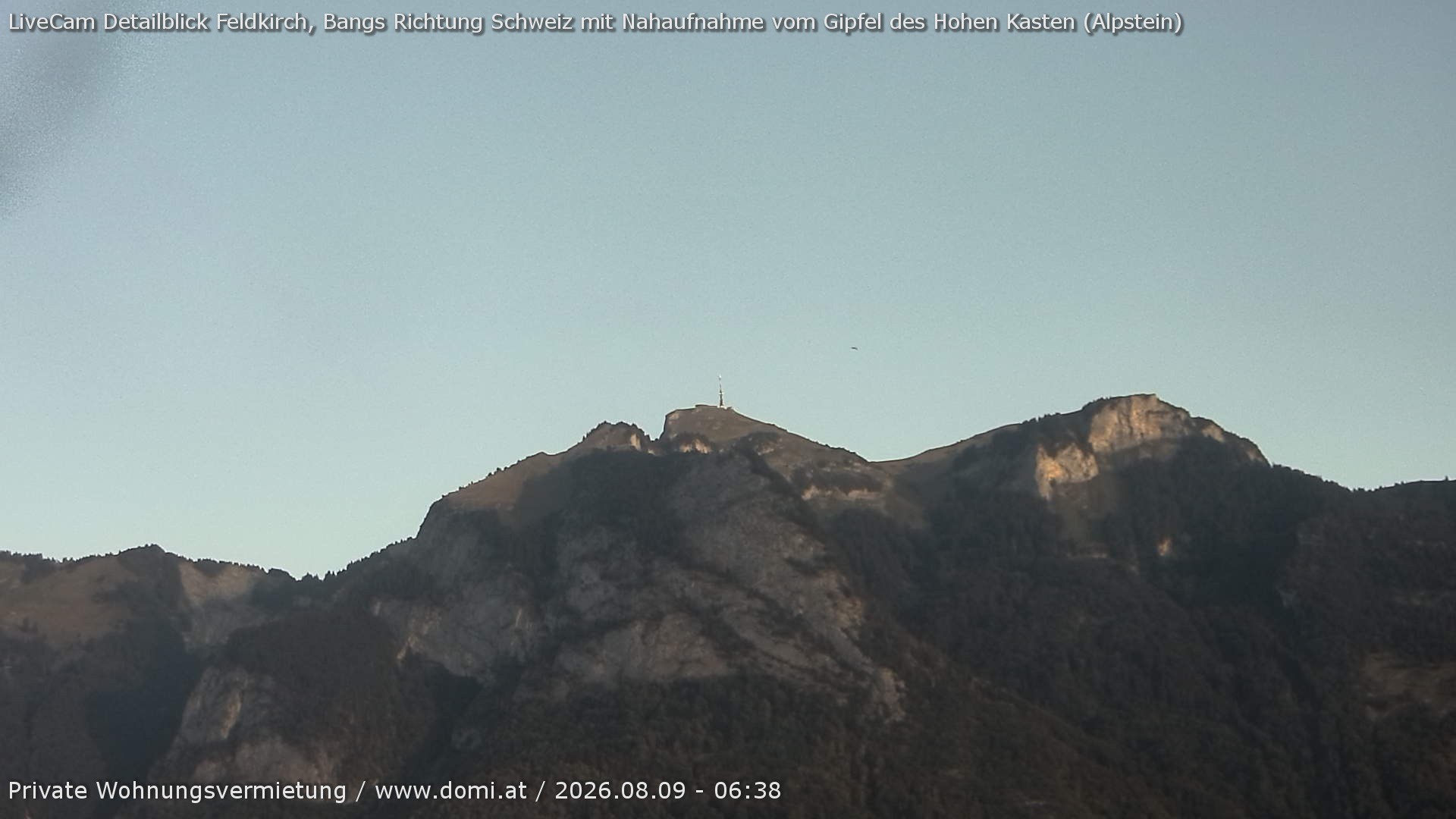 Archived image Webcam View of the Hoher Kasten from Bangs, Feldkirch