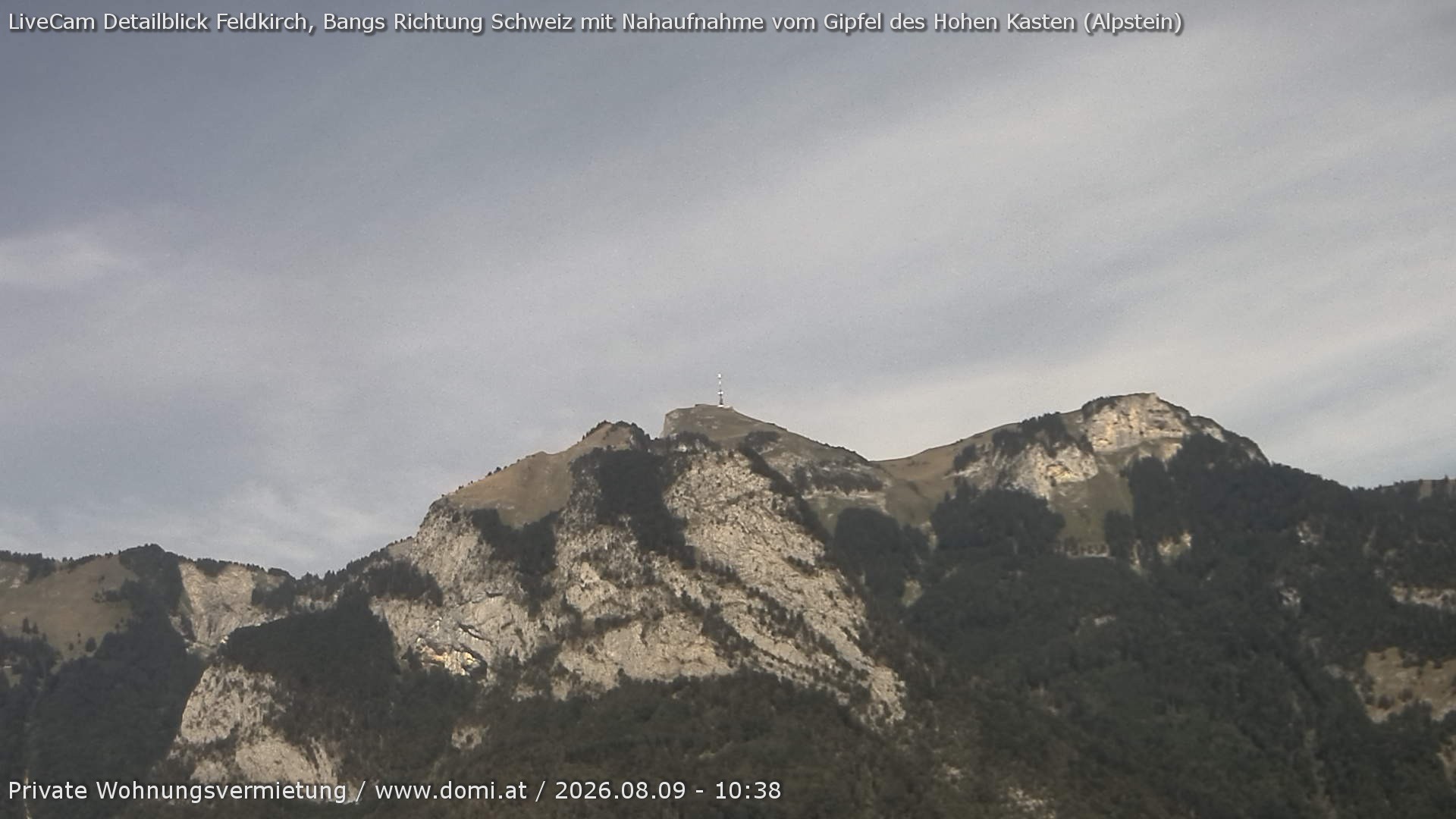 Archived image Webcam View of the Hoher Kasten from Bangs, Feldkirch