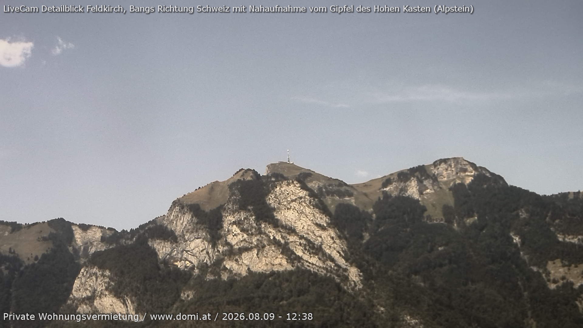 Archived image Webcam View of the Hoher Kasten from Bangs, Feldkirch