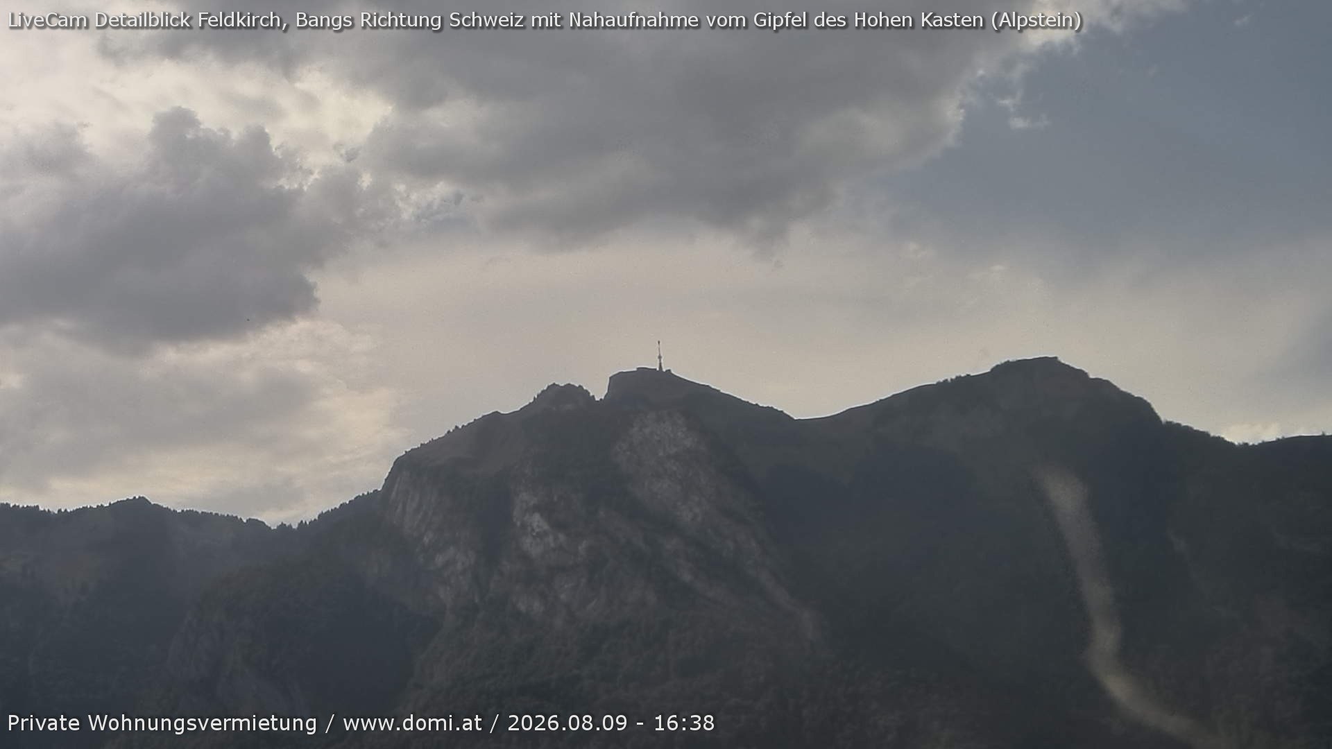 Archived image Webcam View of the Hoher Kasten from Bangs, Feldkirch
