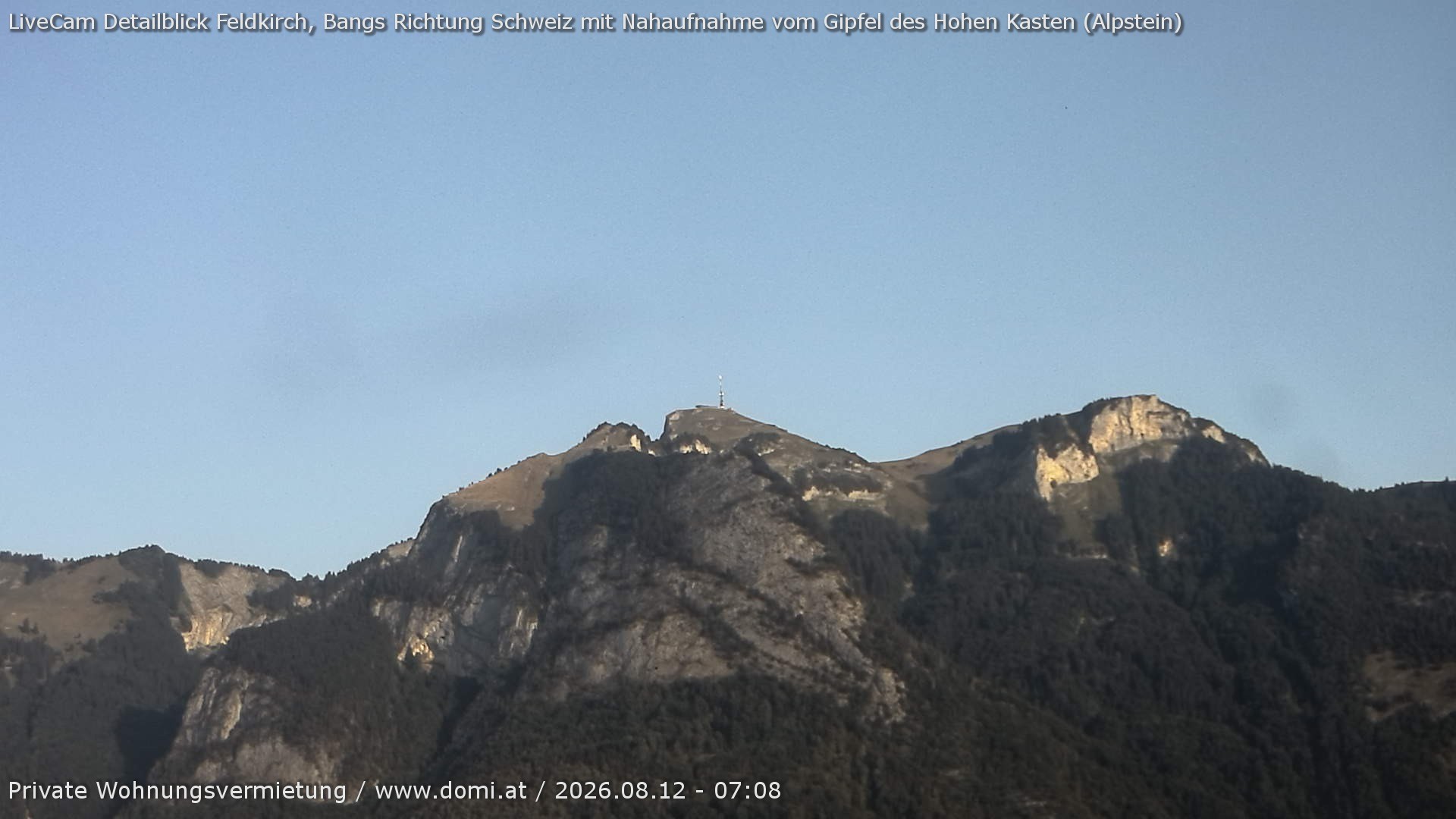 Archiv Foto Webcam Blick von Bangs, Feldkirch auf den Hohen Kasten