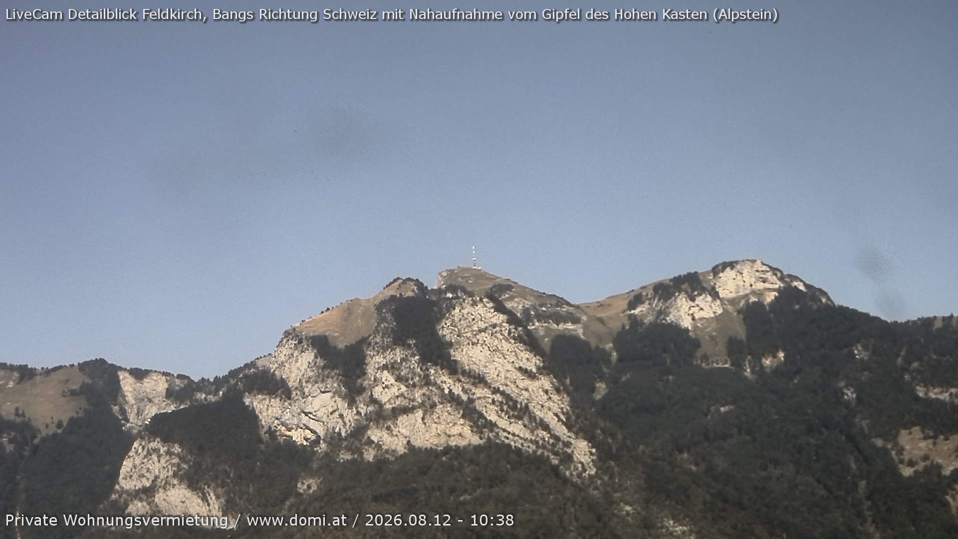 Archiv Foto Webcam Blick von Bangs, Feldkirch auf den Hohen Kasten