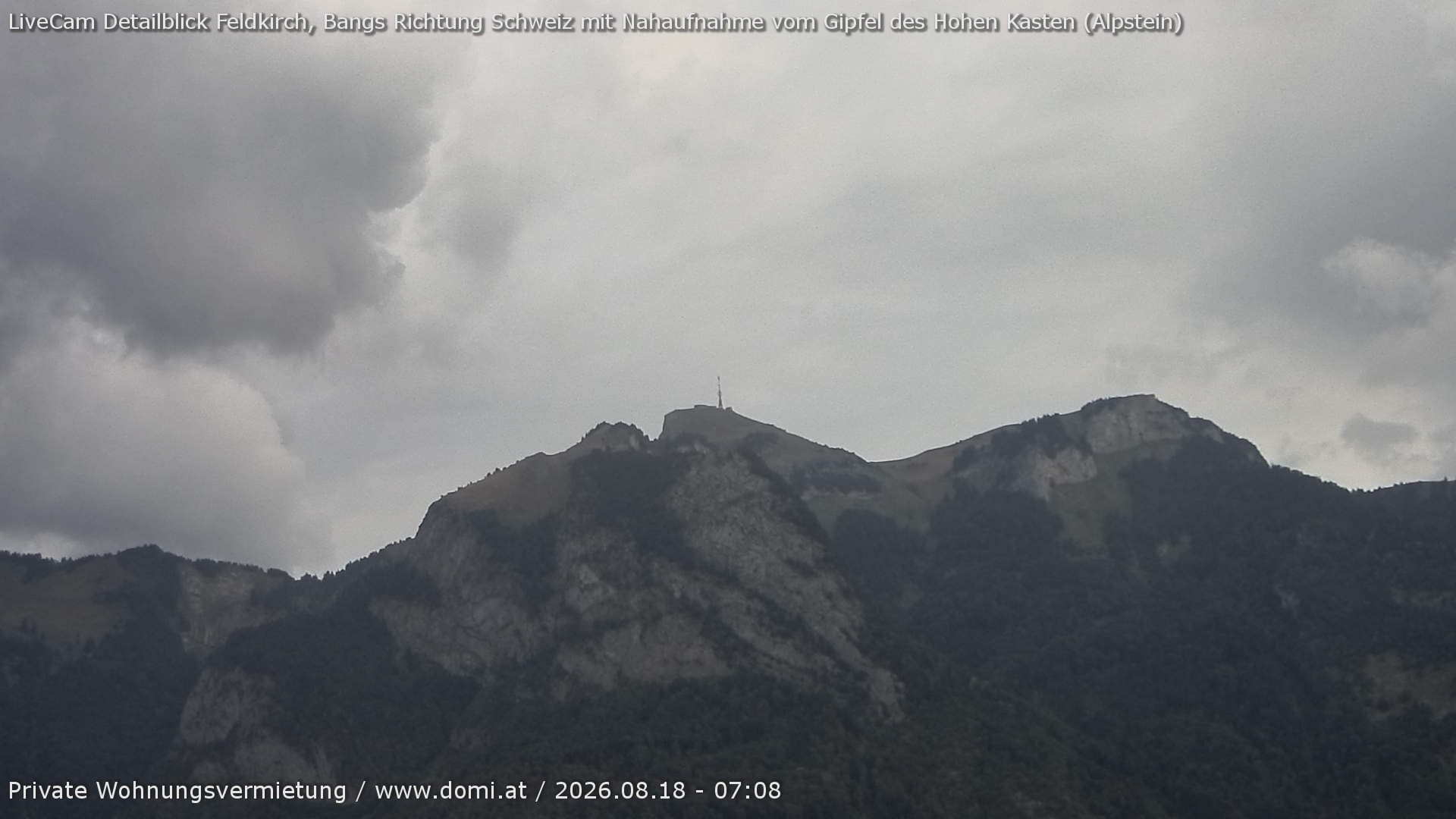 Archiv Foto Webcam Blick von Bangs, Feldkirch auf den Hohen Kasten