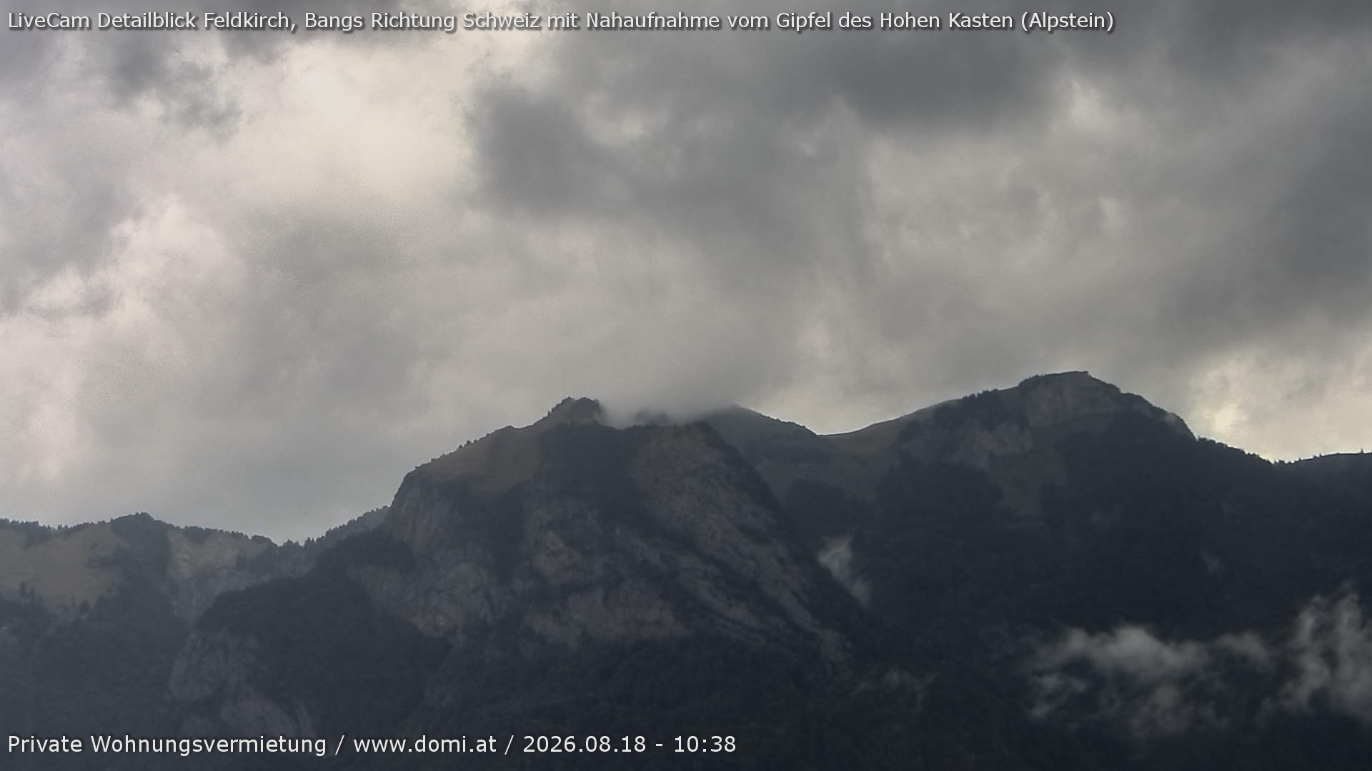 Archiv Foto Webcam Blick von Bangs, Feldkirch auf den Hohen Kasten