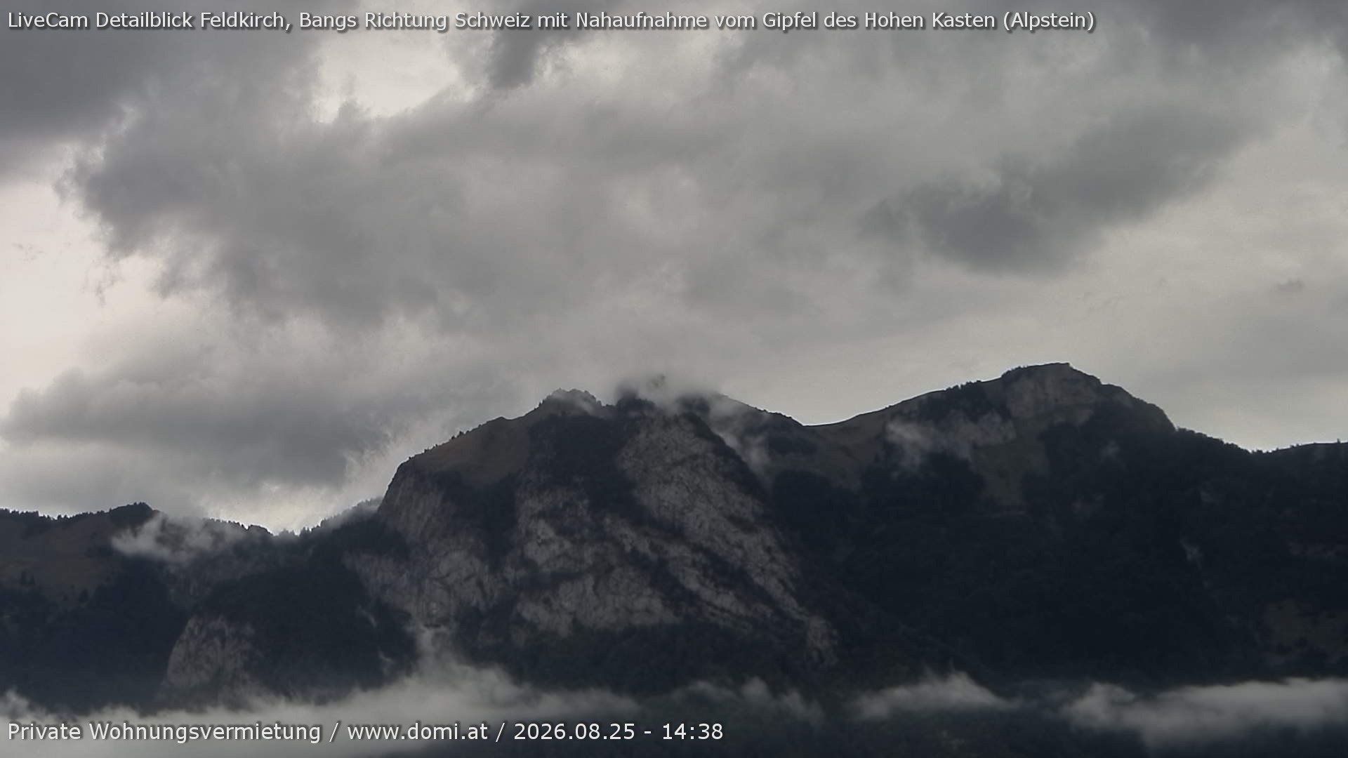 Archiv Foto Webcam Blick von Bangs, Feldkirch auf den Hohen Kasten