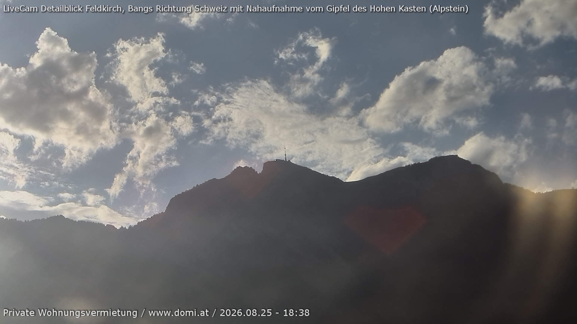 Archiv Foto Webcam Blick von Bangs, Feldkirch auf den Hohen Kasten