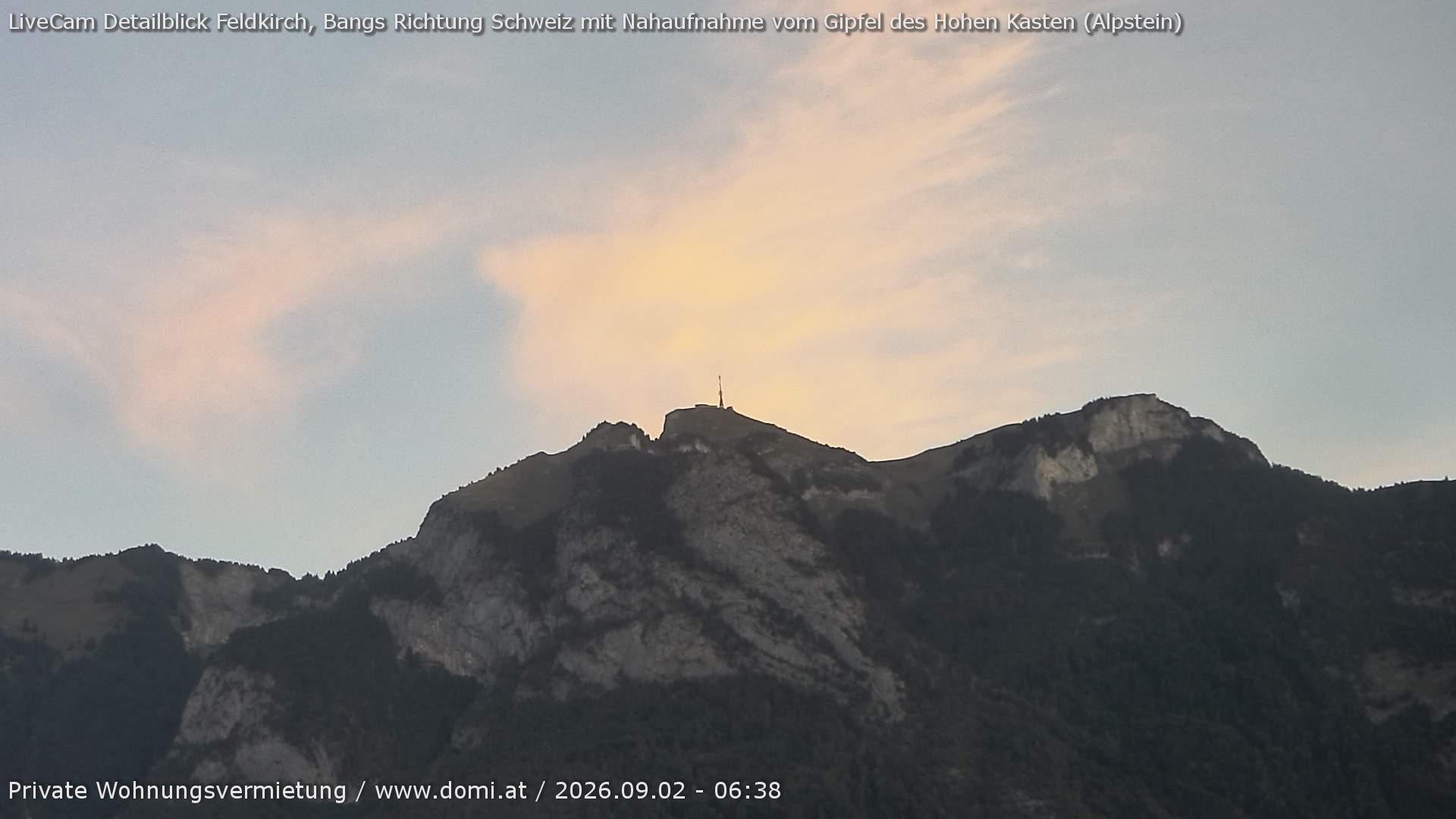 Archiv Foto Webcam Blick von Bangs, Feldkirch auf den Hohen Kasten
