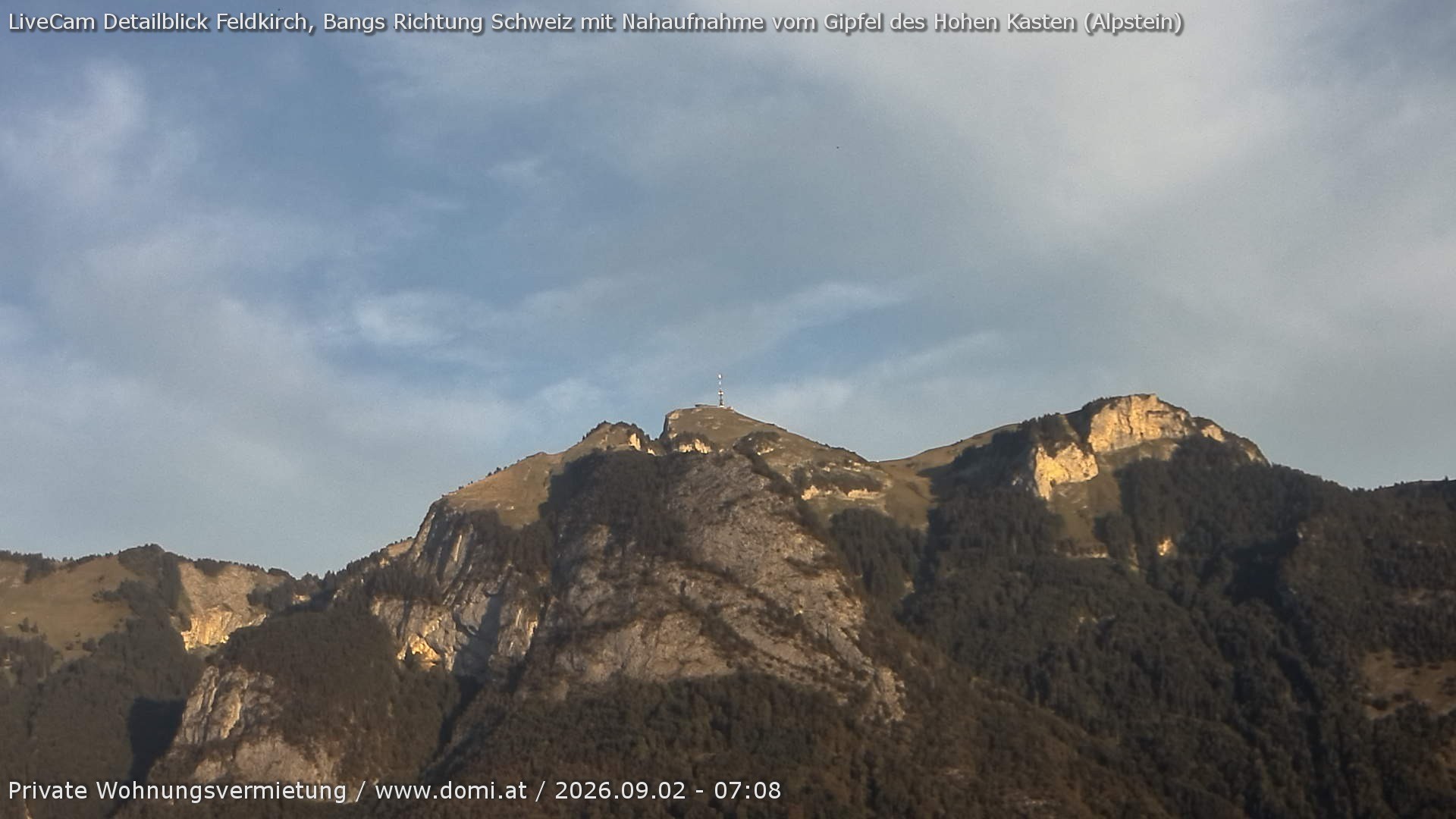 Archiv Foto Webcam Blick von Bangs, Feldkirch auf den Hohen Kasten