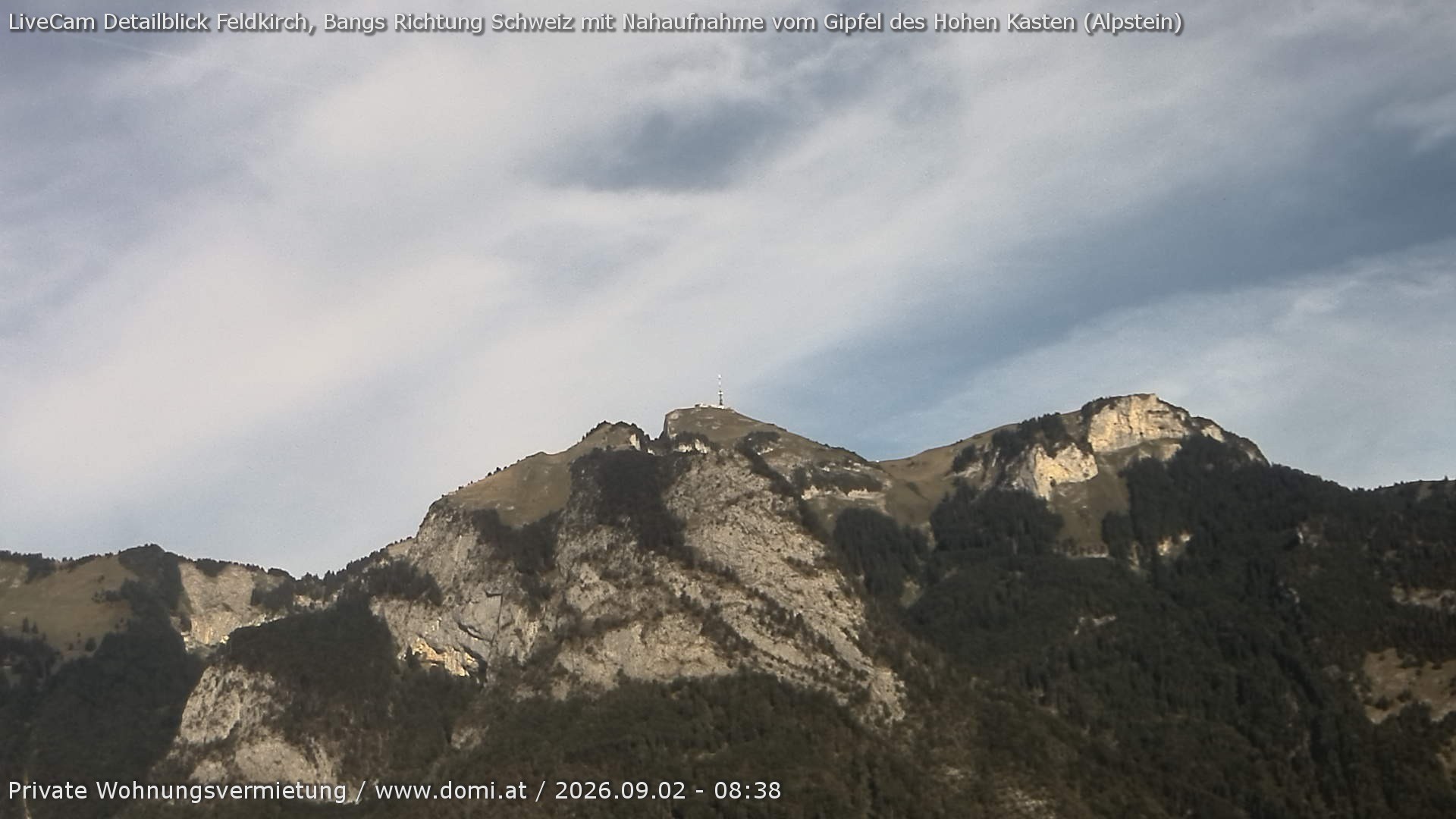 Archiv Foto Webcam Blick von Bangs, Feldkirch auf den Hohen Kasten