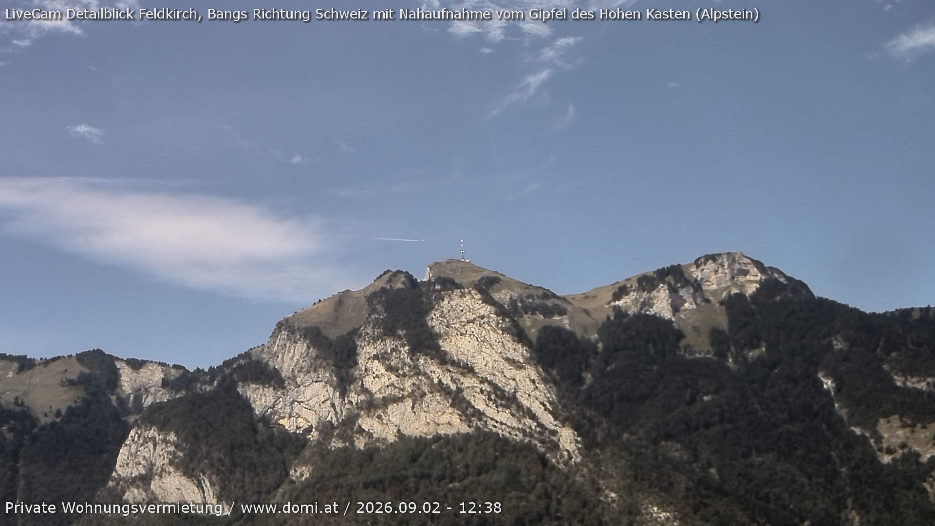 Archiv Foto Webcam Blick von Bangs, Feldkirch auf den Hohen Kasten