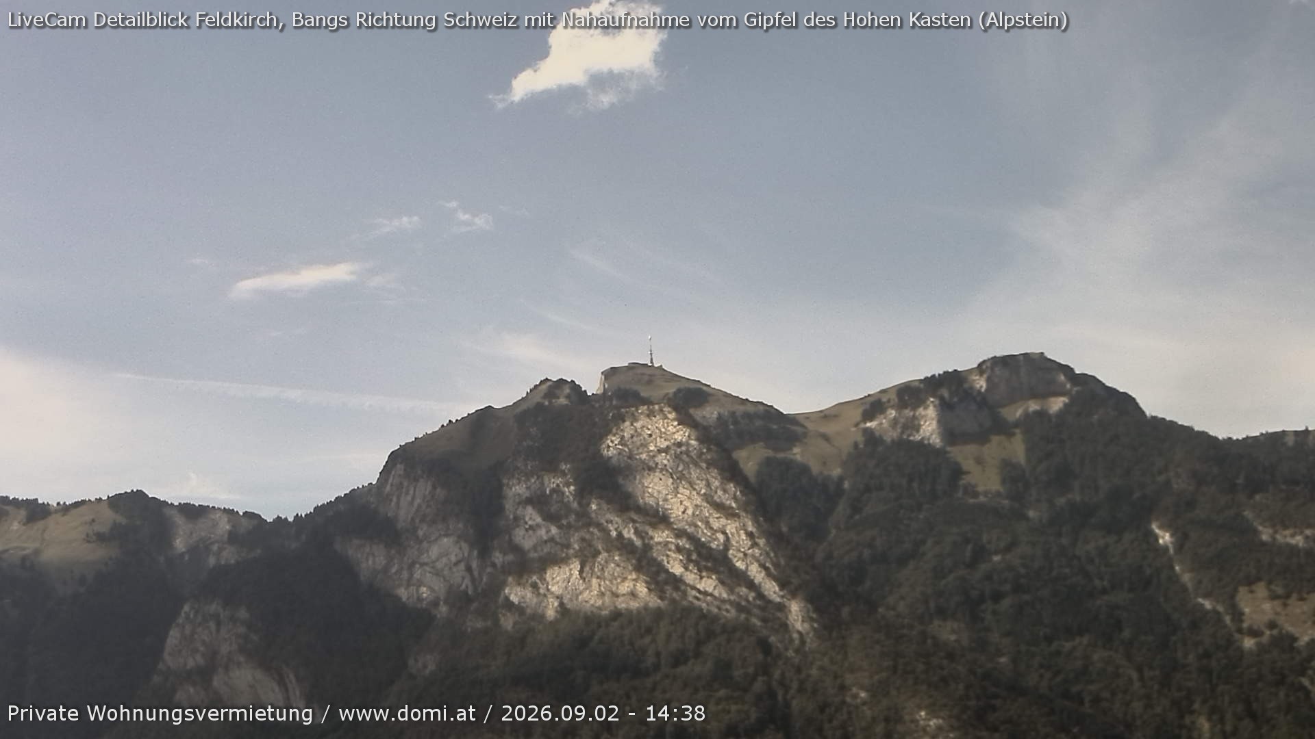 Archiv Foto Webcam Blick von Bangs, Feldkirch auf den Hohen Kasten