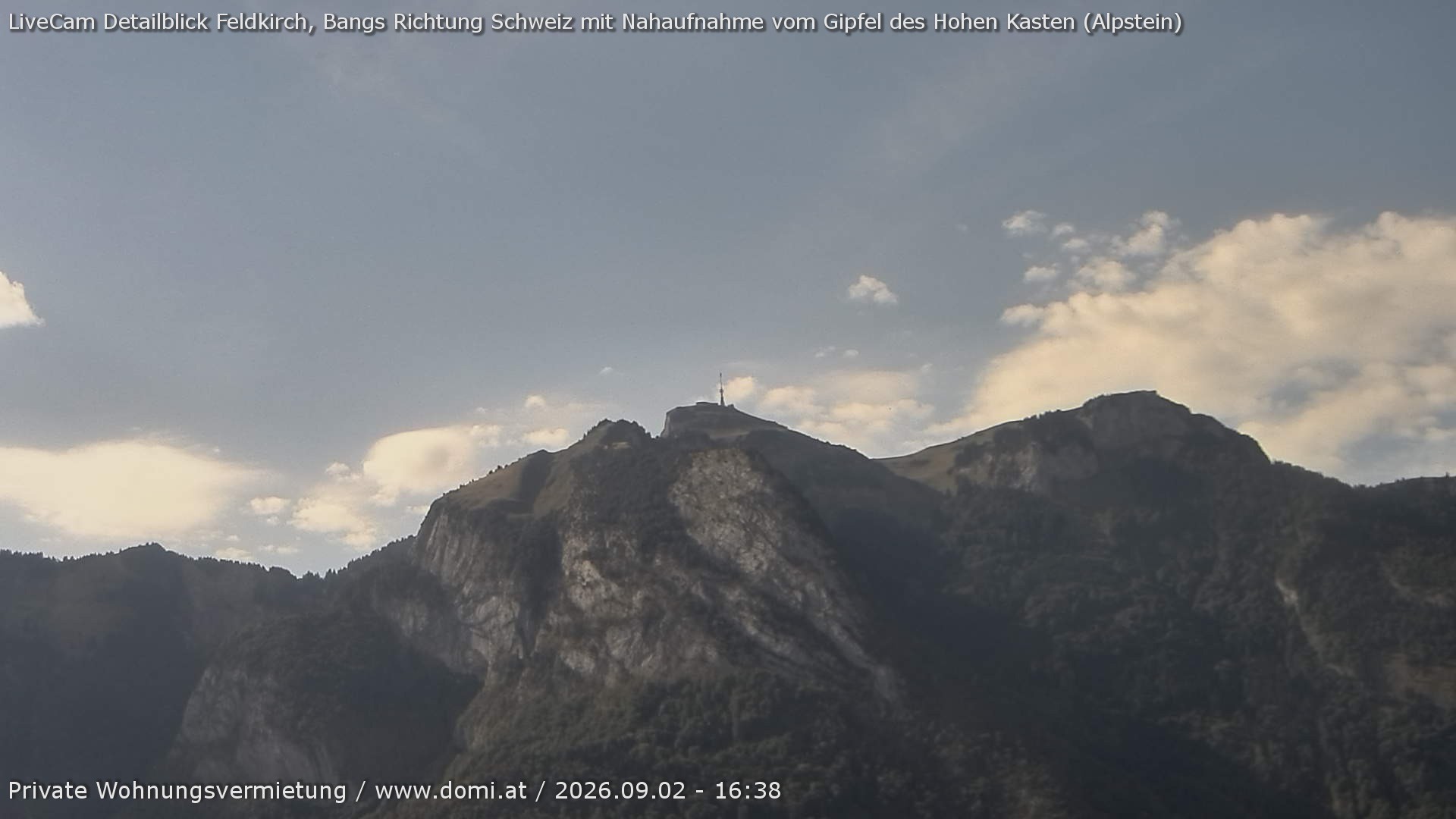 Archiv Foto Webcam Blick von Bangs, Feldkirch auf den Hohen Kasten
