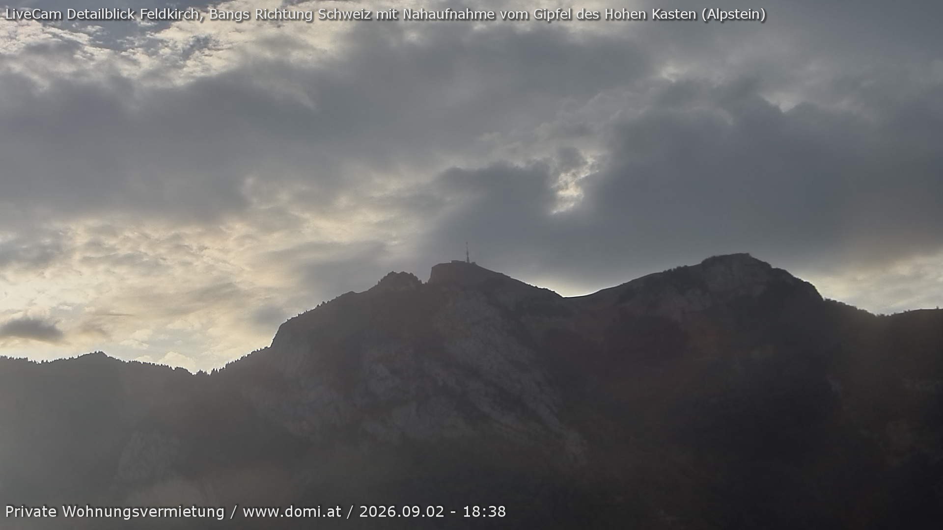 Archiv Foto Webcam Blick von Bangs, Feldkirch auf den Hohen Kasten