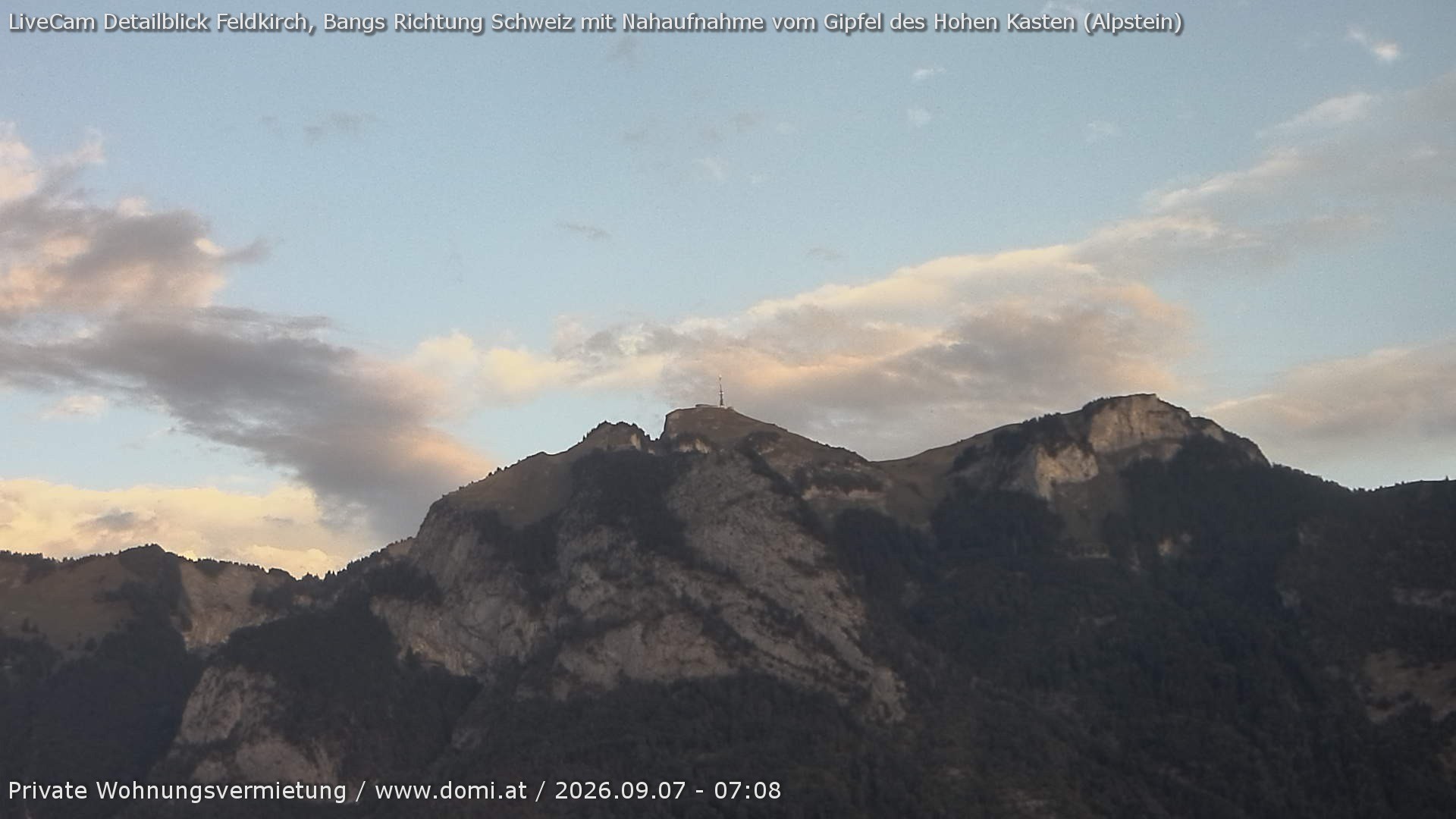 Archiv Foto Webcam Blick von Bangs, Feldkirch auf den Hohen Kasten
