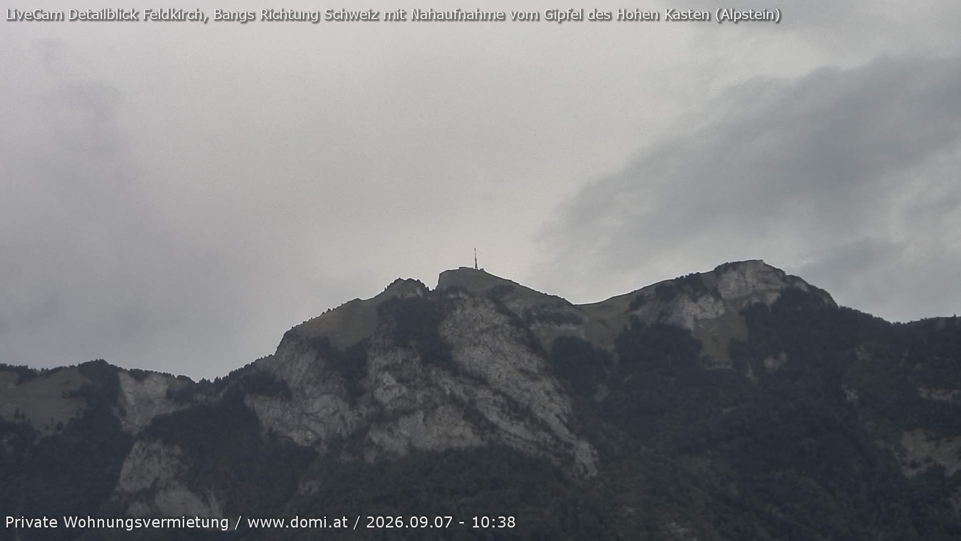 Archiv Foto Webcam Blick von Bangs, Feldkirch auf den Hohen Kasten