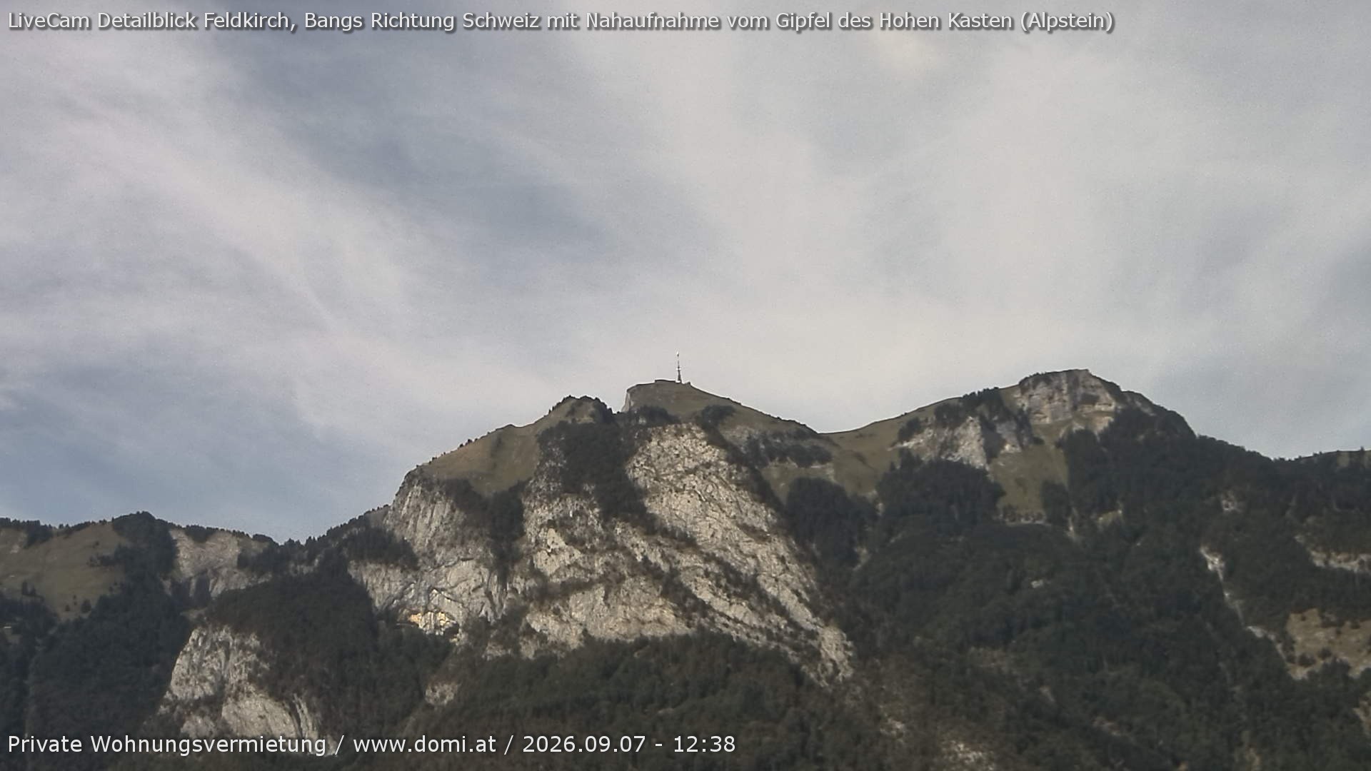 Archiv Foto Webcam Blick von Bangs, Feldkirch auf den Hohen Kasten