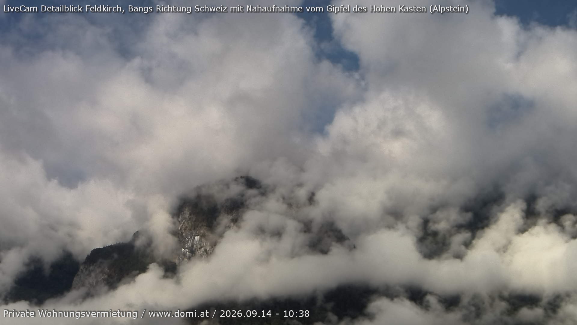 Archiv Foto Webcam Blick von Bangs, Feldkirch auf den Hohen Kasten