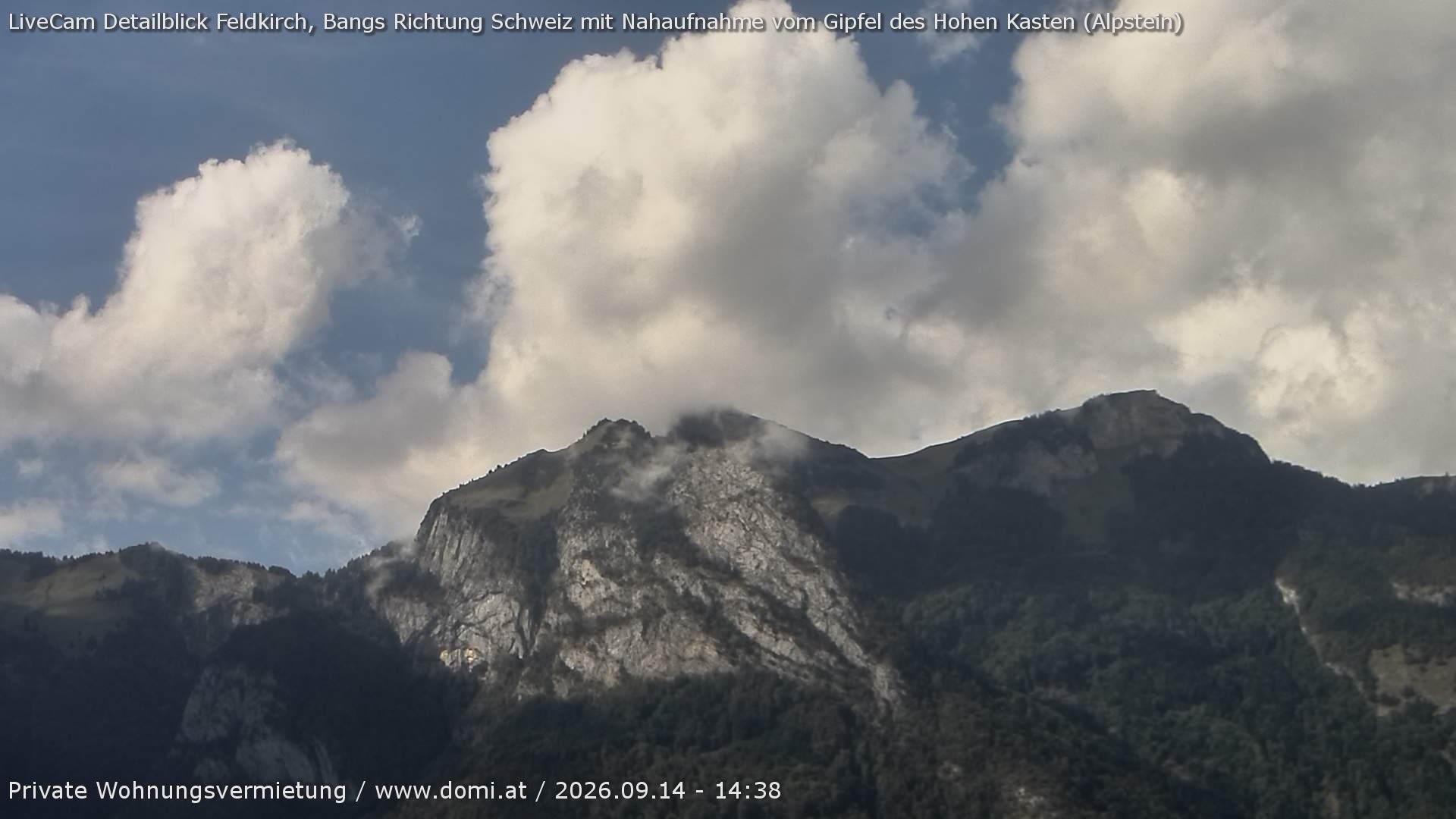 Archiv Foto Webcam Blick von Bangs, Feldkirch auf den Hohen Kasten