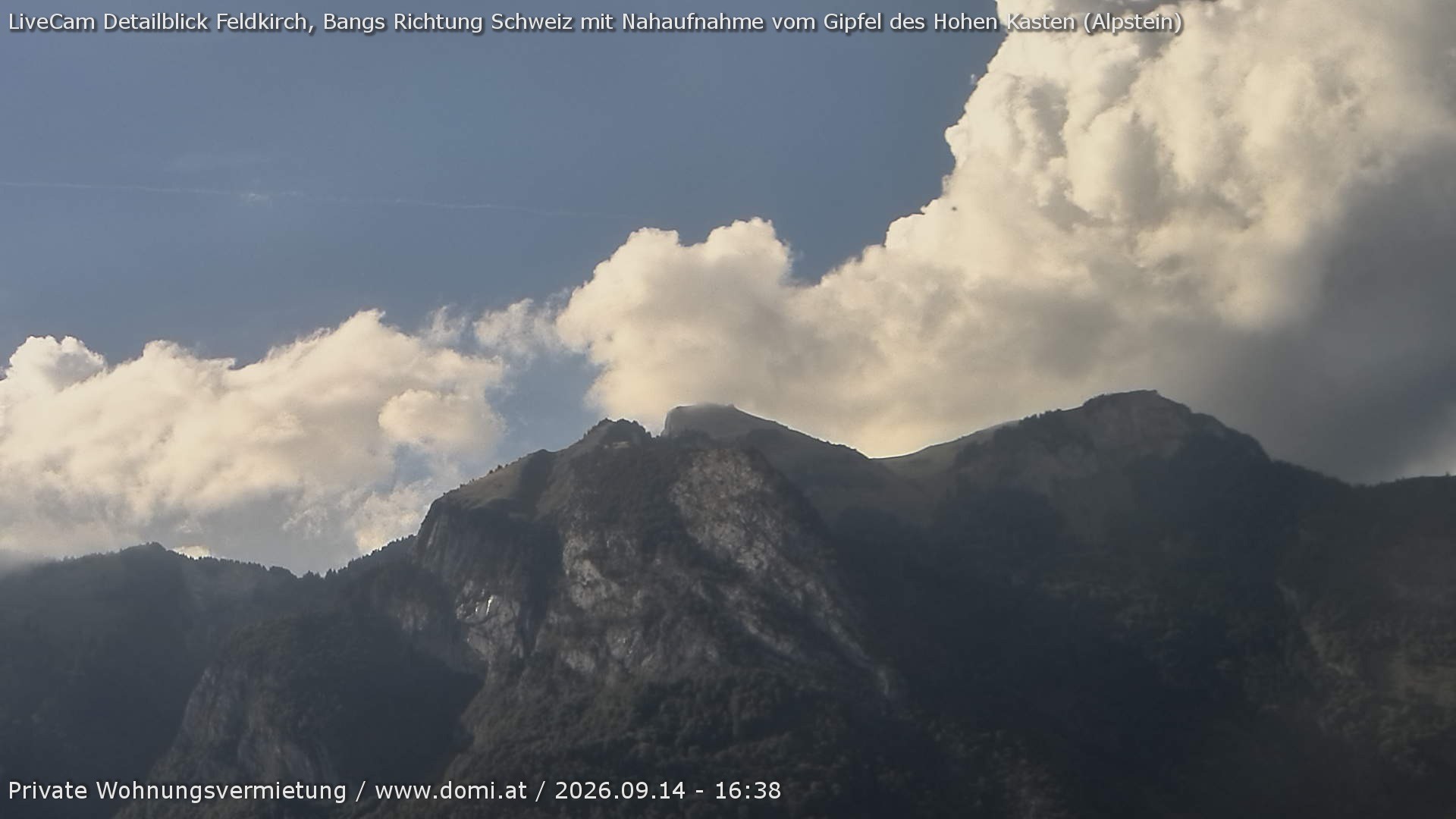 Archiv Foto Webcam Blick von Bangs, Feldkirch auf den Hohen Kasten