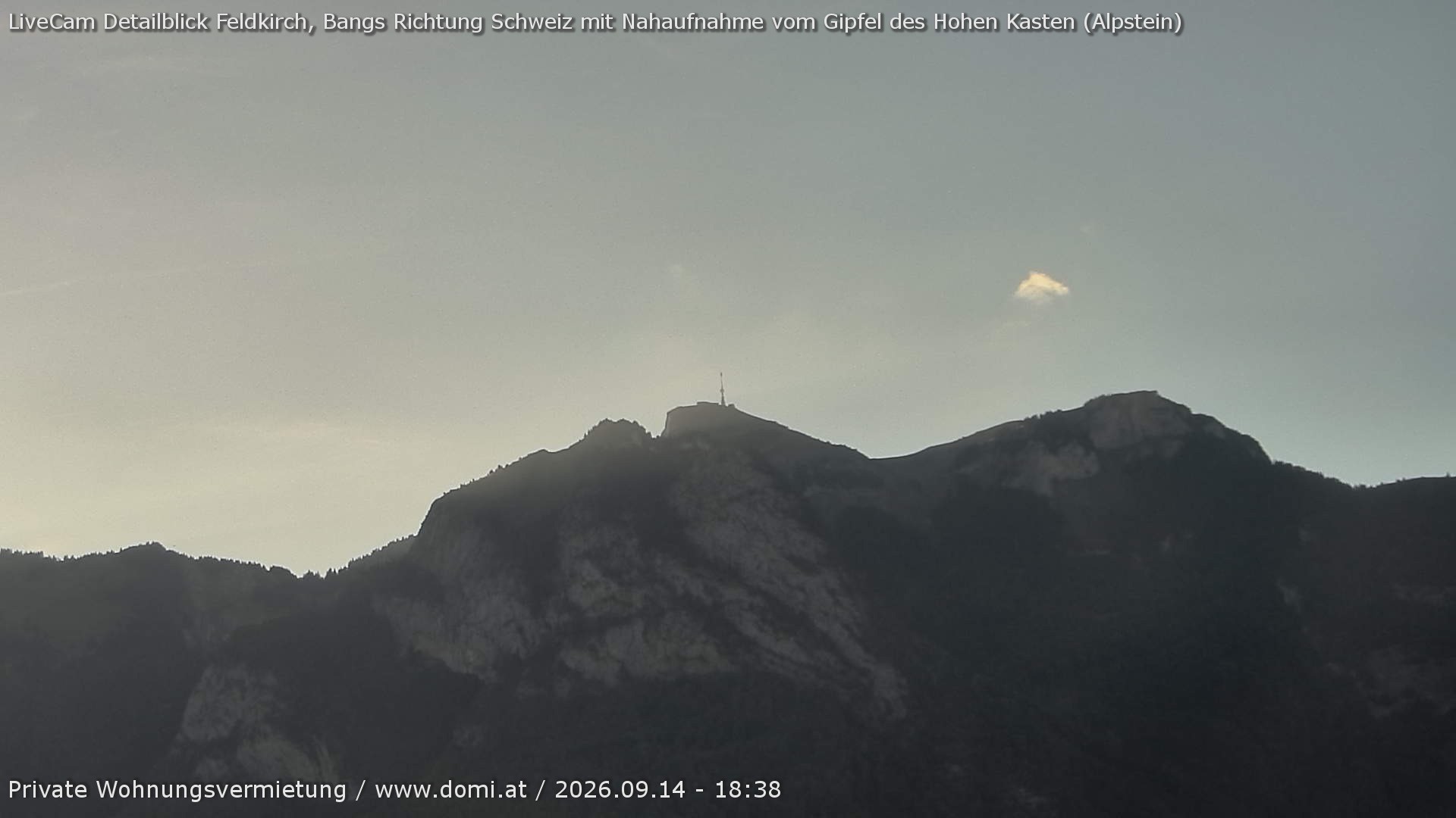 Archiv Foto Webcam Blick von Bangs, Feldkirch auf den Hohen Kasten