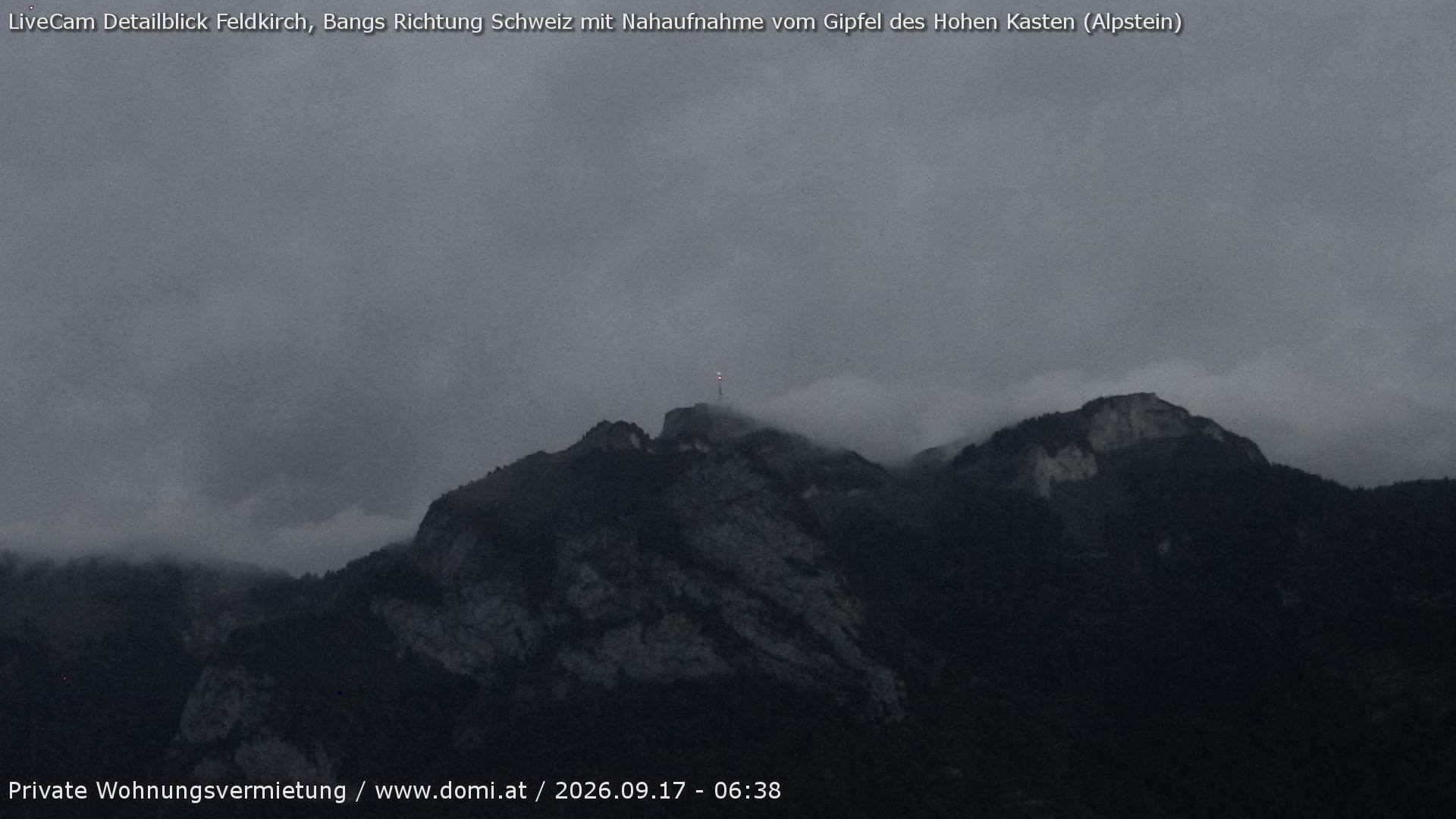 Archiv Foto Webcam Blick von Bangs, Feldkirch auf den Hohen Kasten