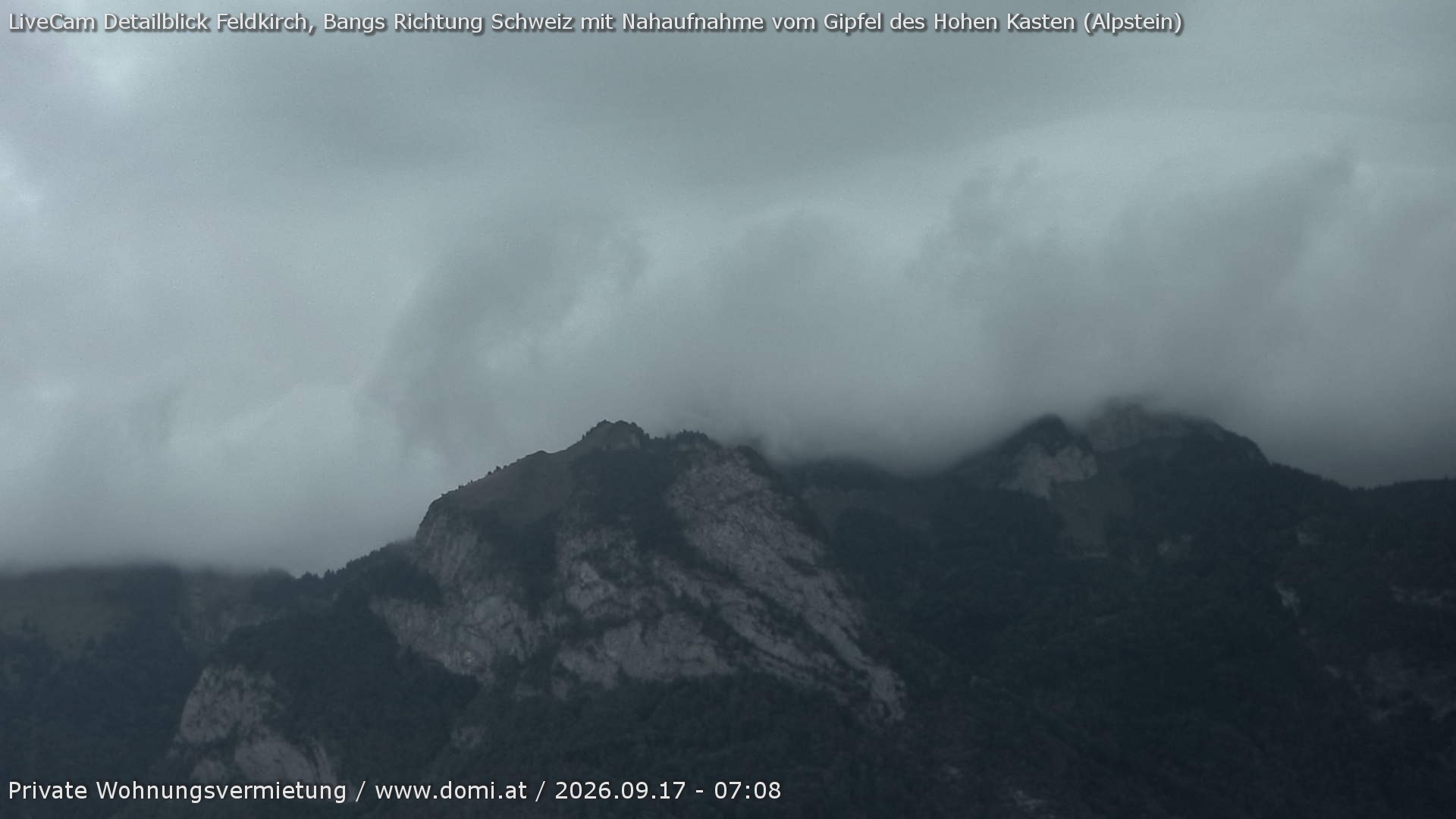 Archiv Foto Webcam Blick von Bangs, Feldkirch auf den Hohen Kasten