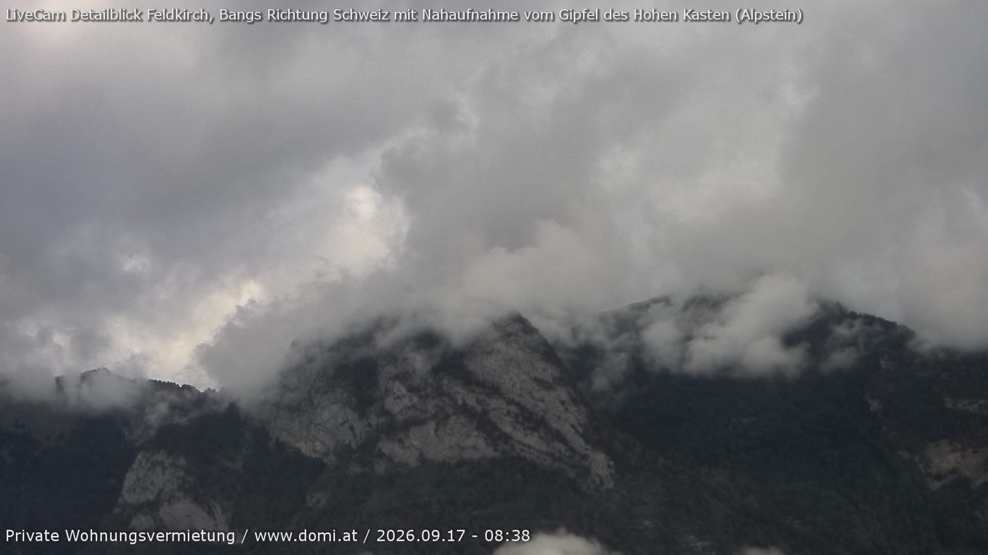 Archiv Foto Webcam Blick von Bangs, Feldkirch auf den Hohen Kasten