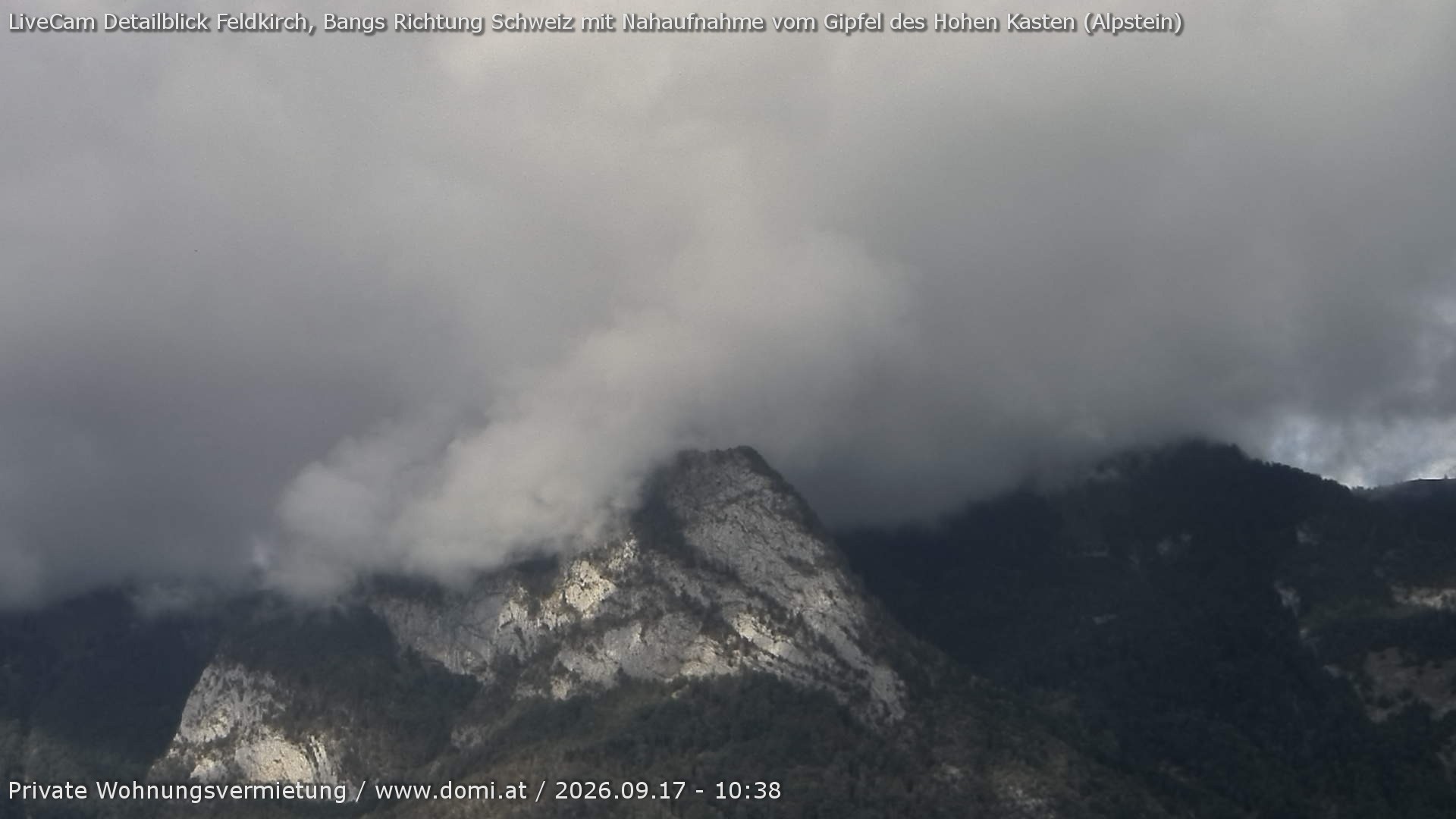 Archiv Foto Webcam Blick von Bangs, Feldkirch auf den Hohen Kasten