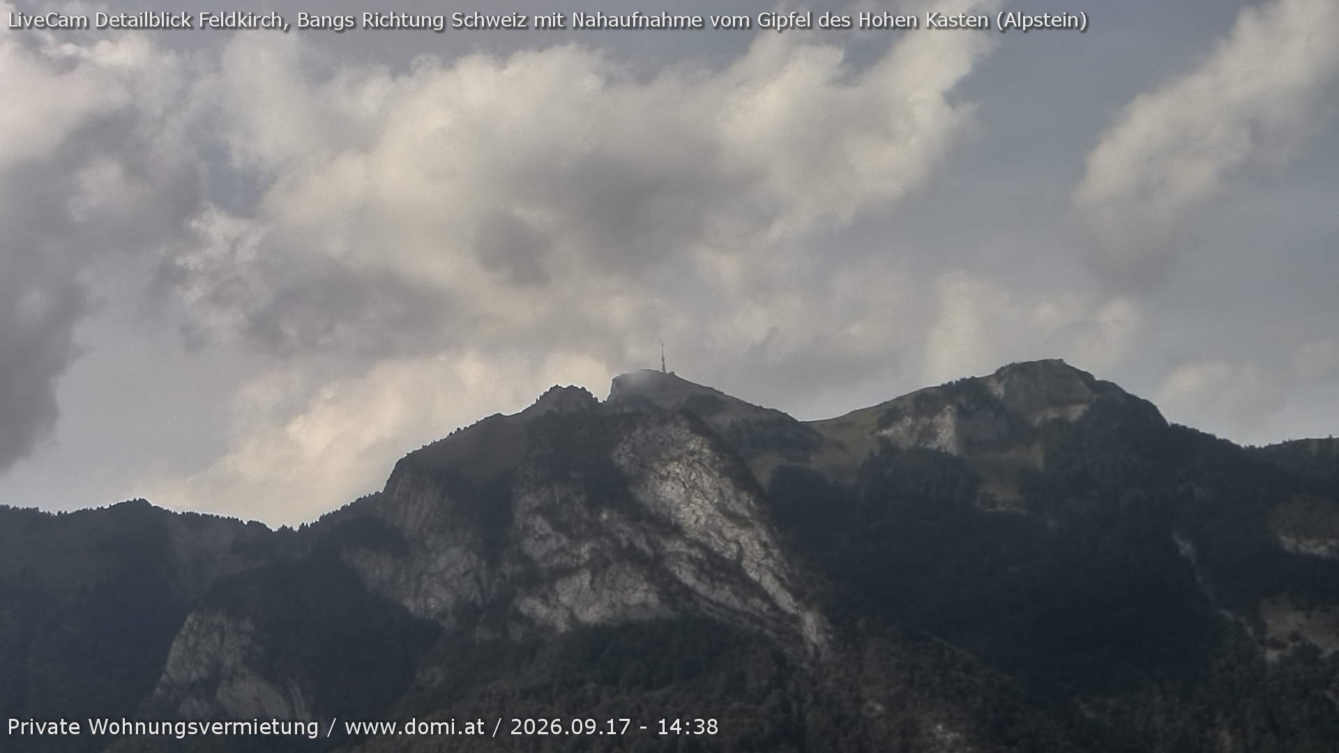 Archiv Foto Webcam Blick von Bangs, Feldkirch auf den Hohen Kasten